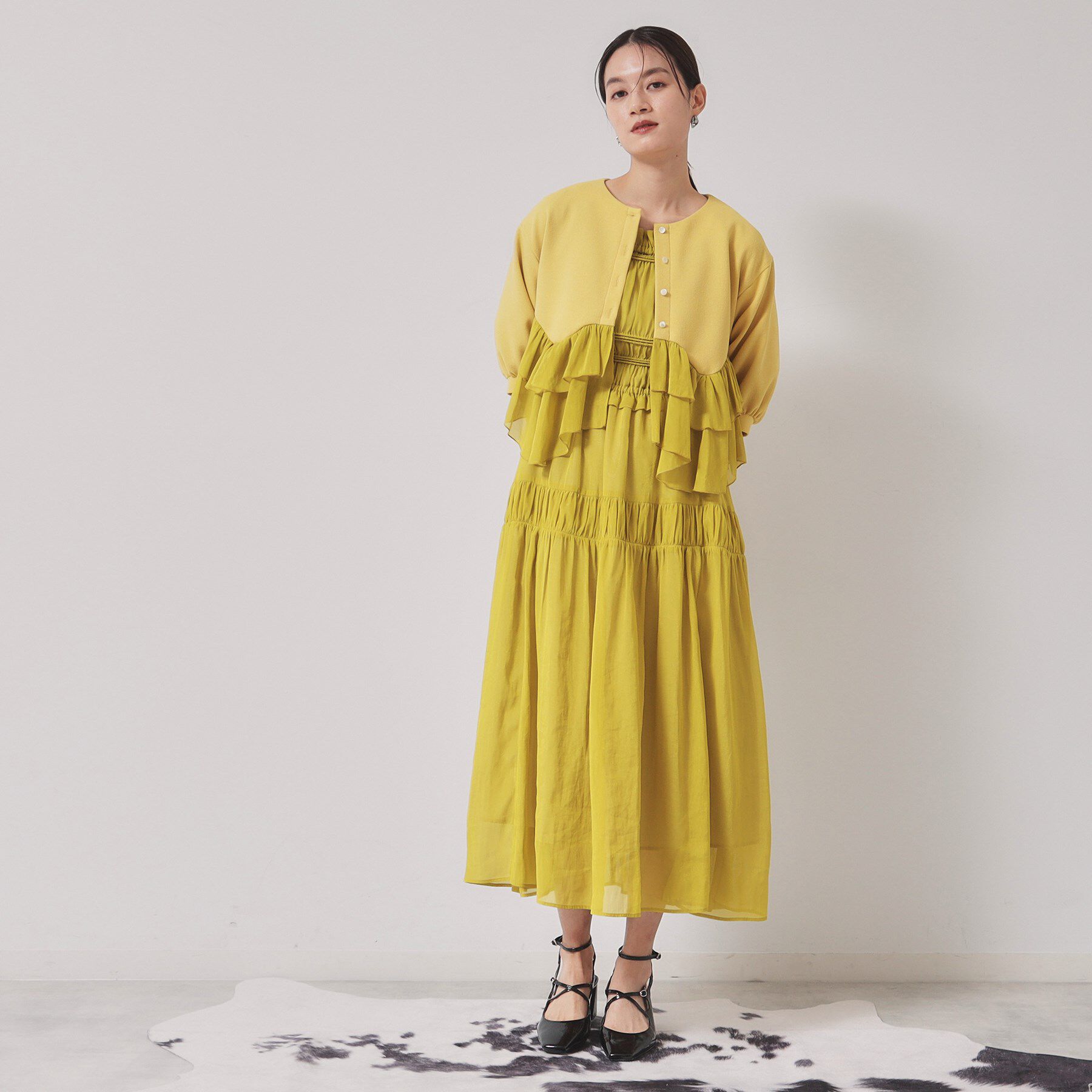 SunaUna「【羽織り】ペプラムブルゾン」|カーディガン|