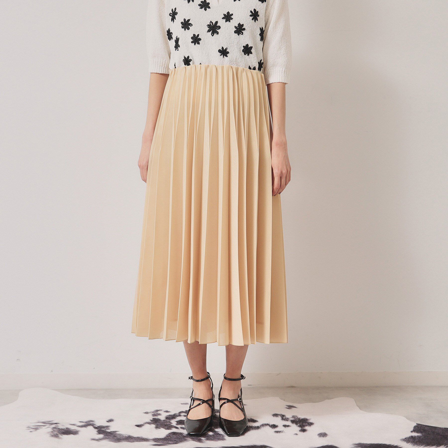 SunaUna「【オーガンジー】プリーツロングスカート」|スカート|