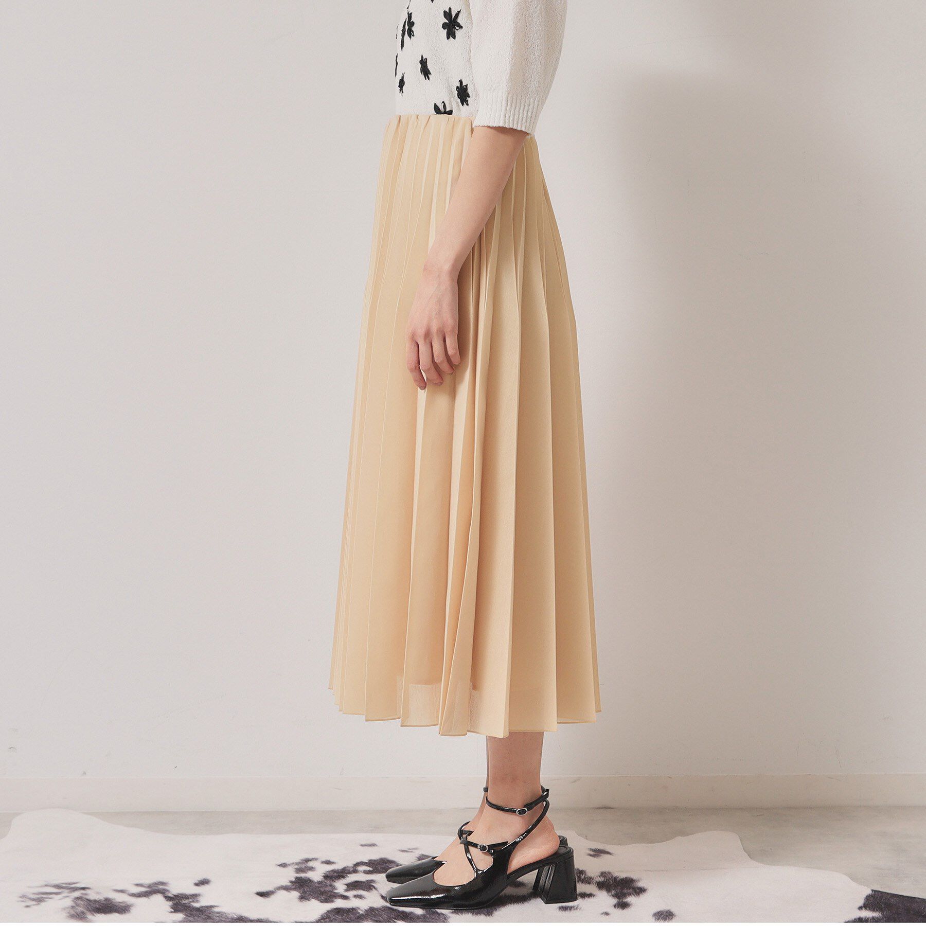 SunaUna「【オーガンジー】プリーツロングスカート」|スカート|