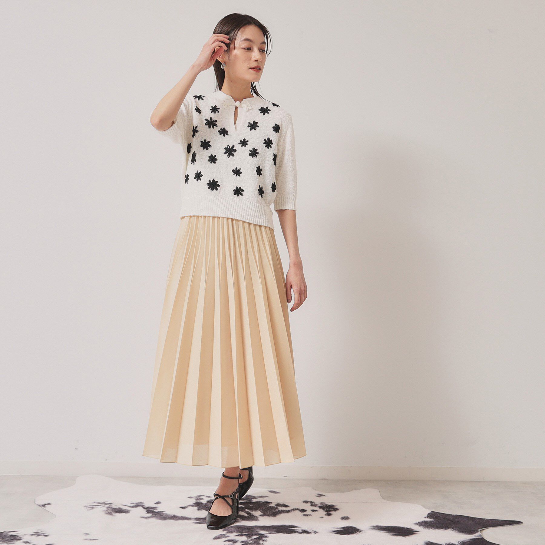 SunaUna「【オーガンジー】プリーツロングスカート」|スカート|