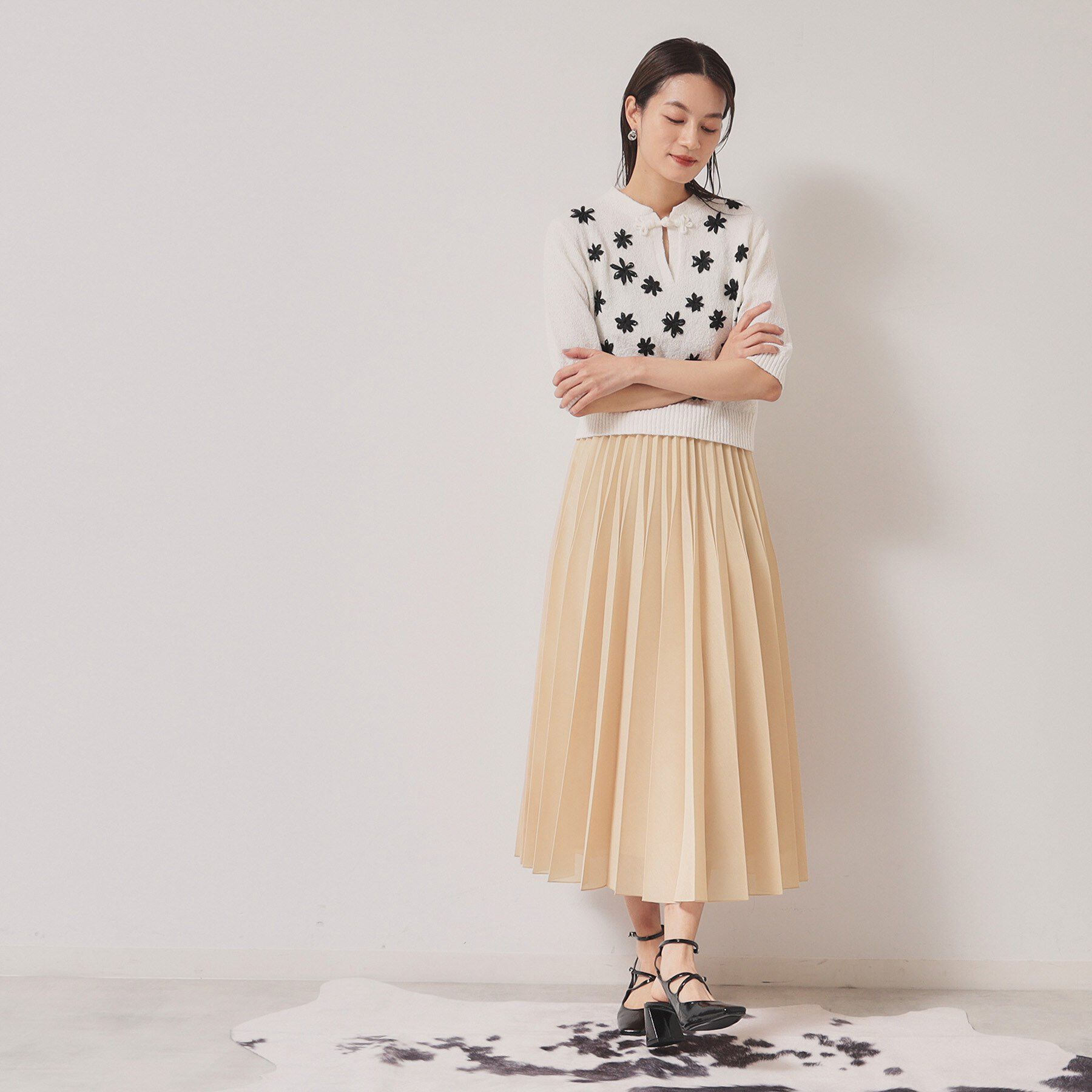 SunaUna「【オーガンジー】プリーツロングスカート」|スカート|