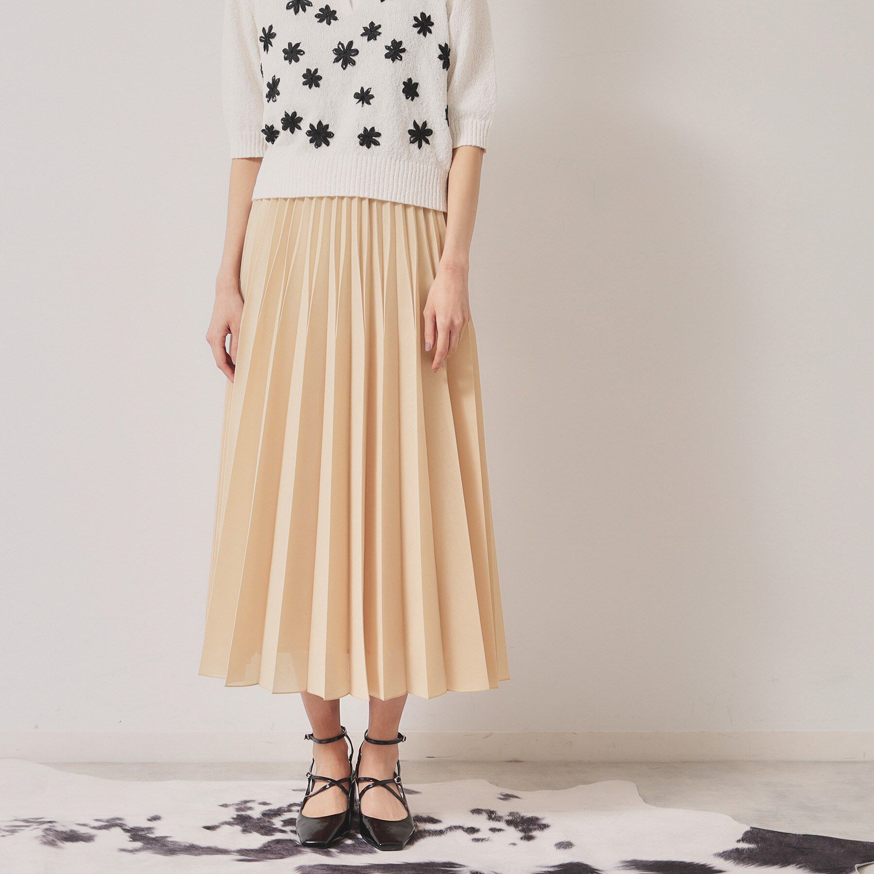 SunaUna「【オーガンジー】プリーツロングスカート」|スカート|