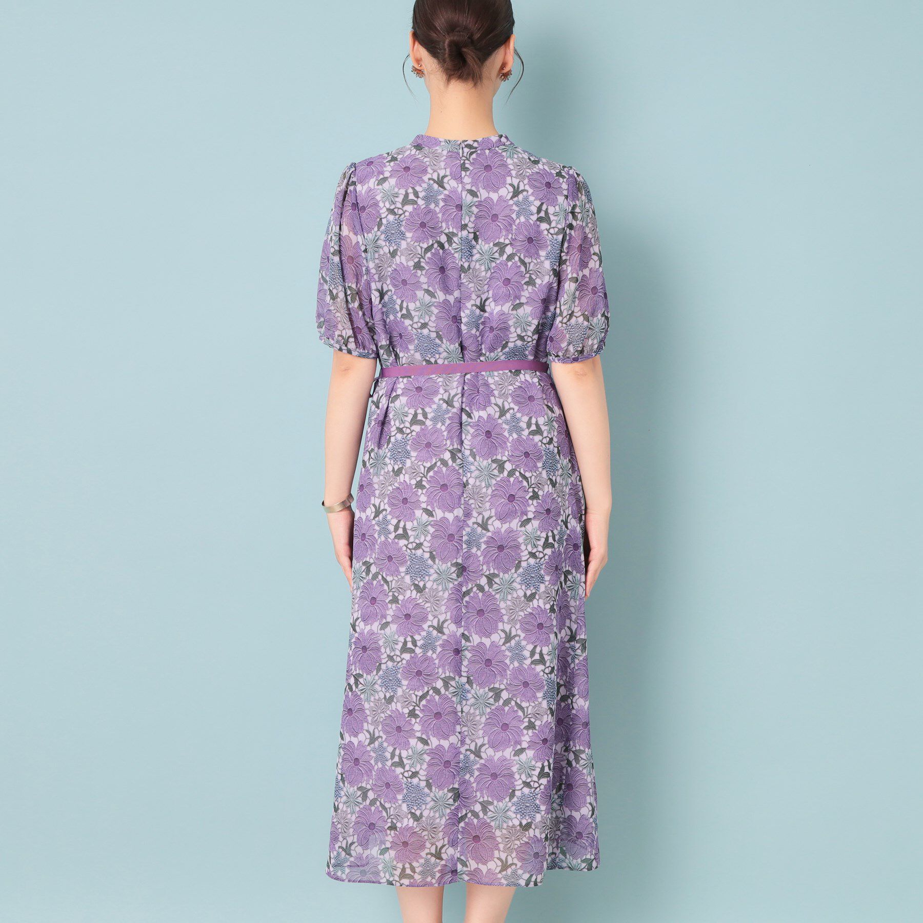 SunaUna「【&yours project／SS～L】レース柄プリーツワンピース」|ワンピース|