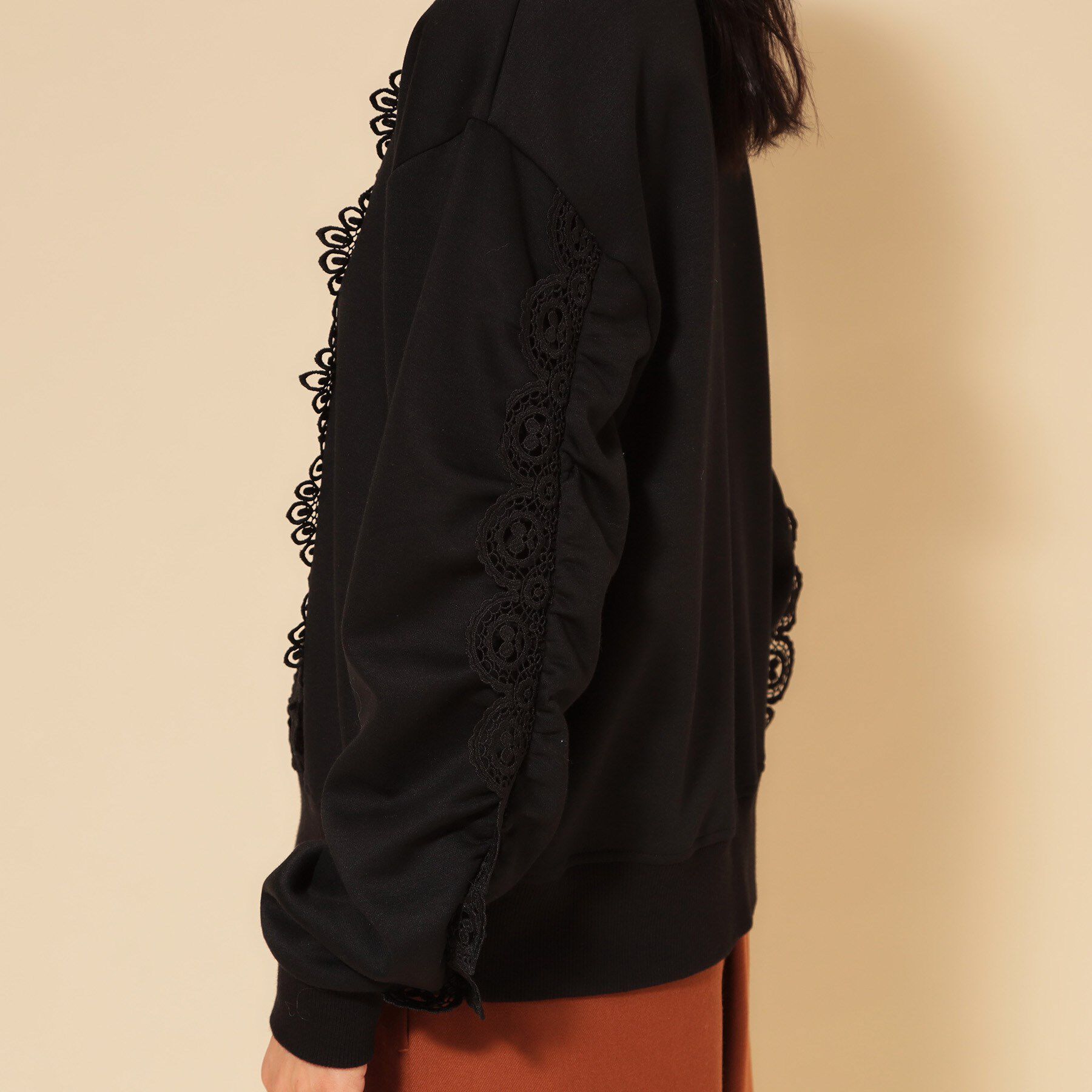 SunaUna「【COLLECTION LINE】レース付プルオーバー」|Tシャツ・カットソー|