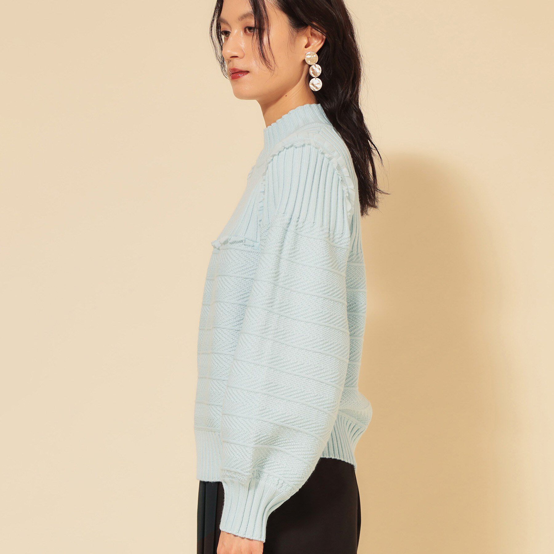 SunaUna「【COLLECTION LINE】編変化シフォンニット」|ニット・セーター|