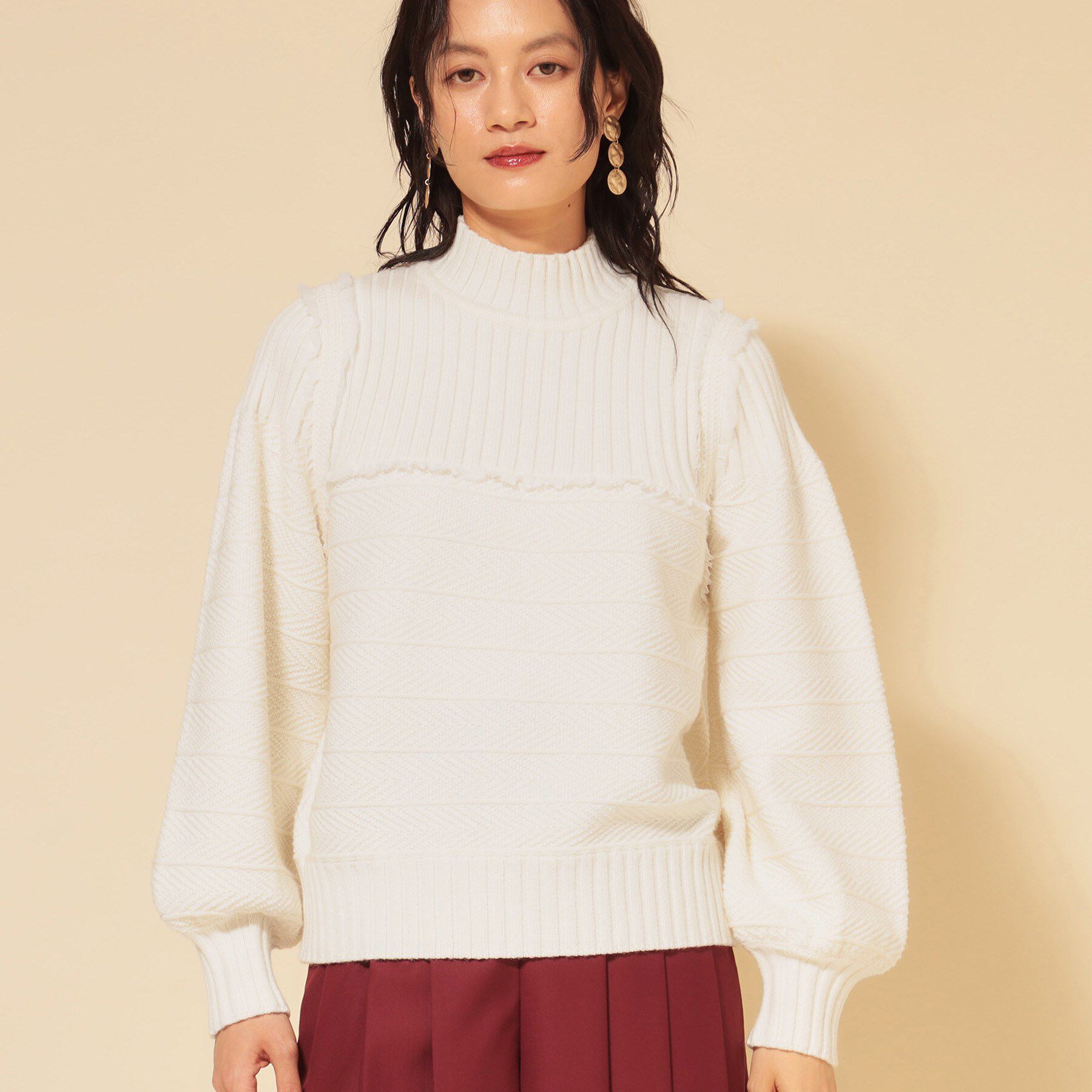 SunaUna「【COLLECTION LINE】編変化シフォンニット」|ニット・セーター|