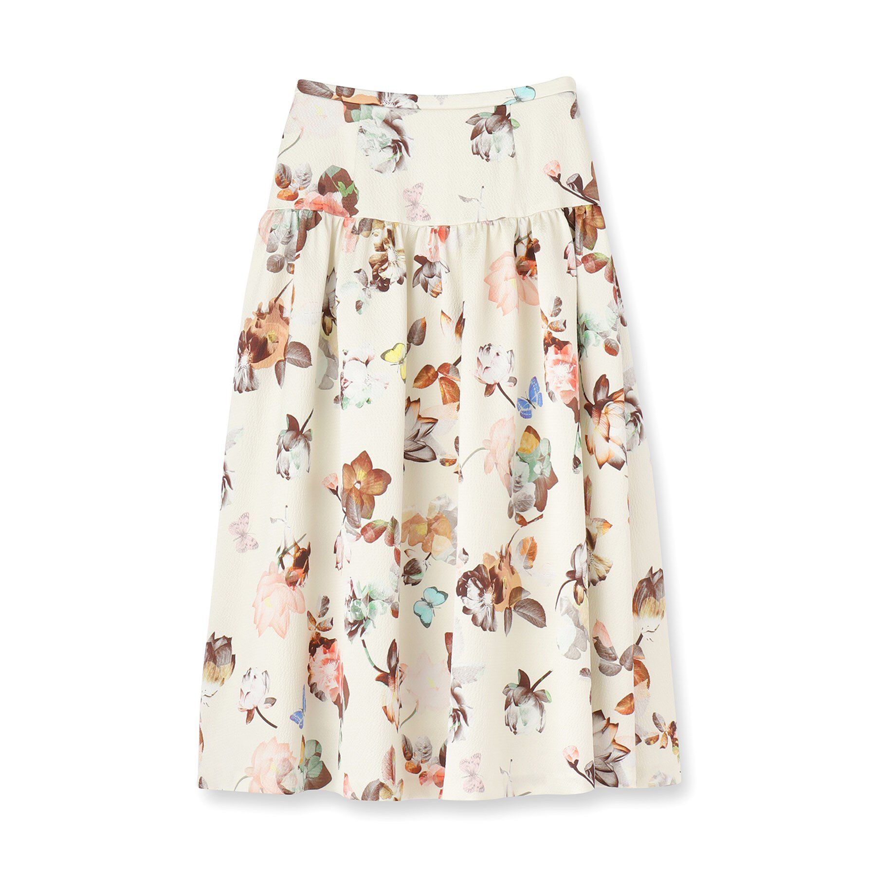 SunaUna「【COLLECTION LINE】花柄タックスカート」|スカート|