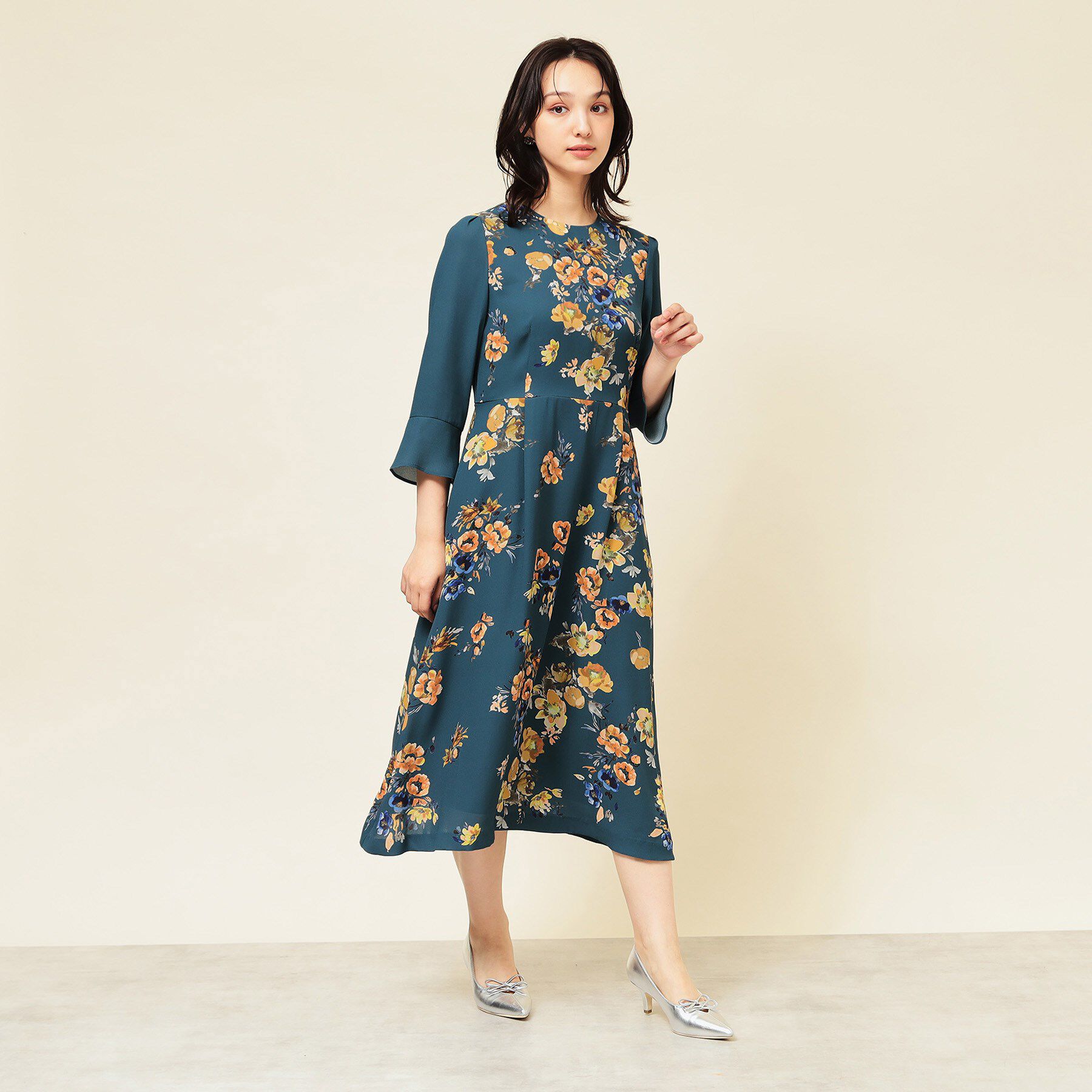 SunaUna「【co creation and yours／SS～L】花柄パネルワンピース」|ワンピース|