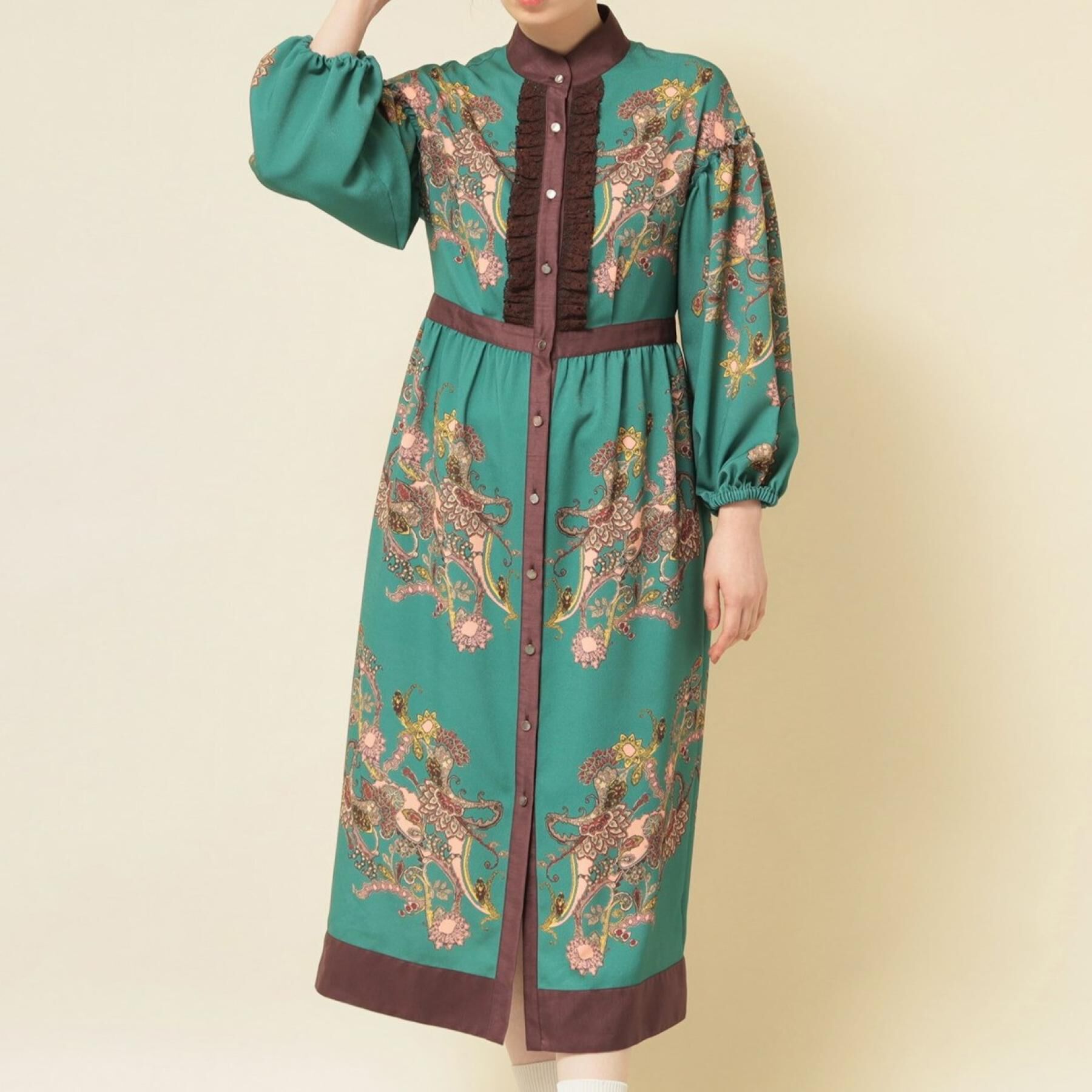 SunaUna「【COLLECTION LINE】オリエンタルパネル柄ワンピース」|ワンピース|