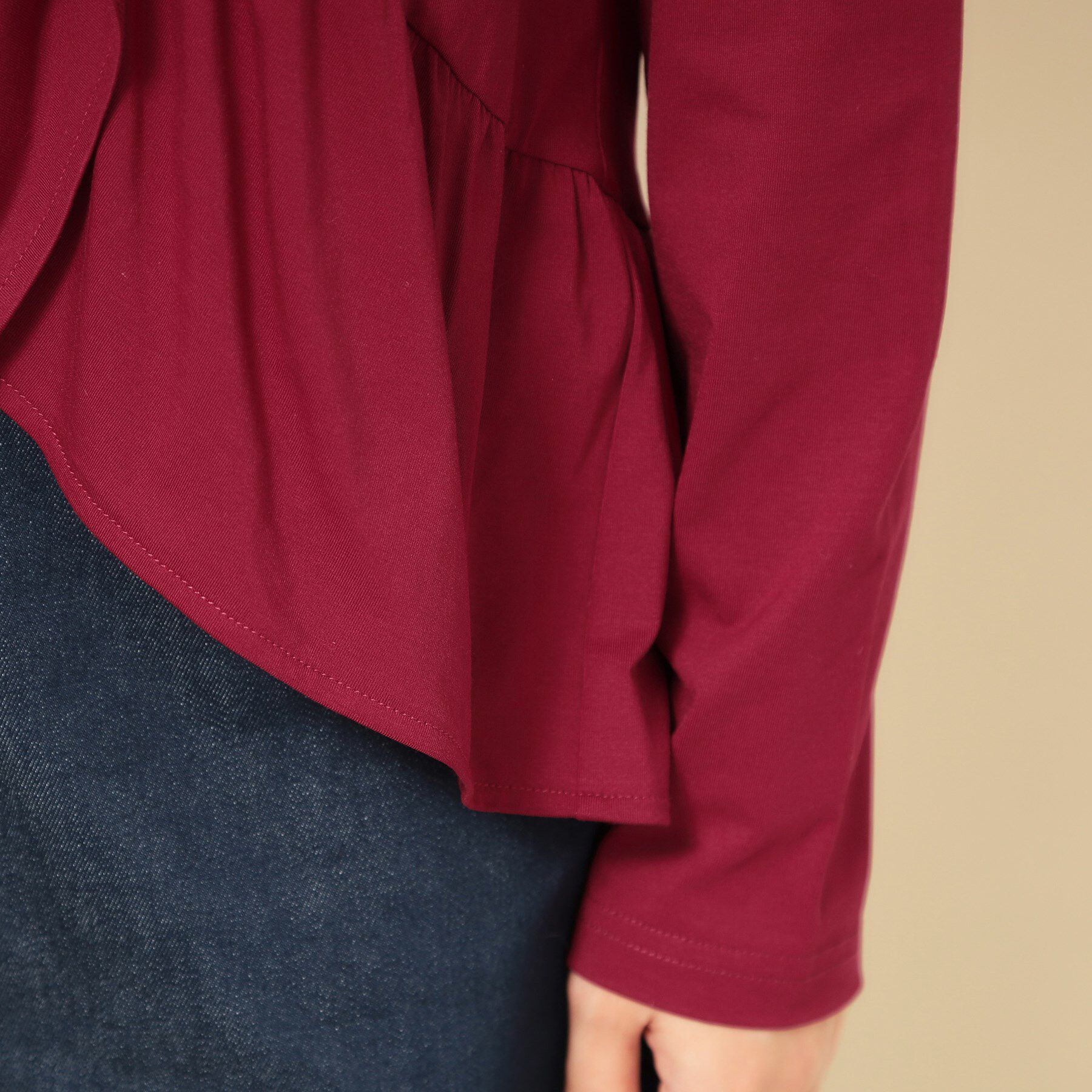 SunaUna「【フリルペプラム】チュニックカットソー」|Tシャツ・カットソー|