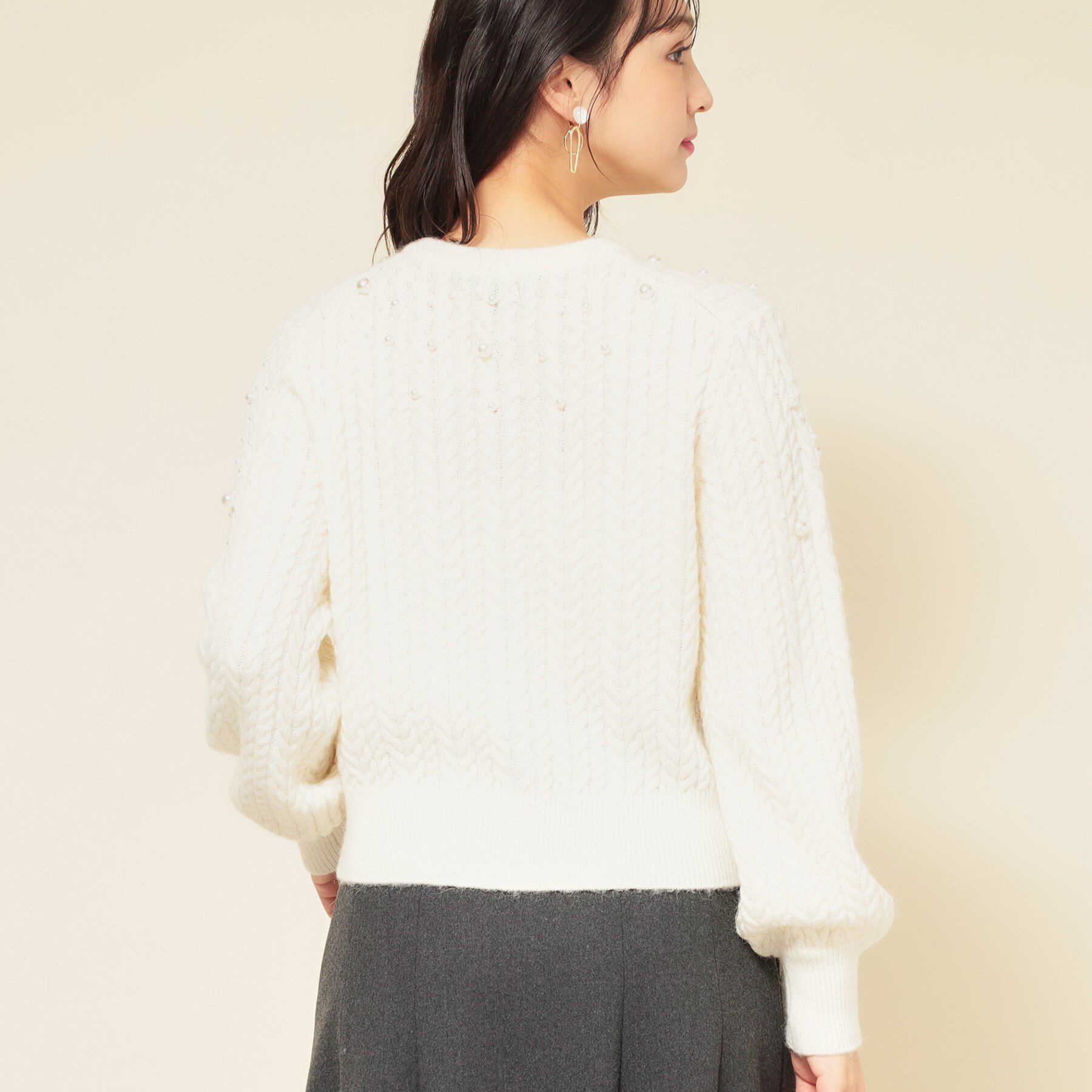 SunaUna「【COLLECTION LINE】パール調カーデ」|カーディガン|