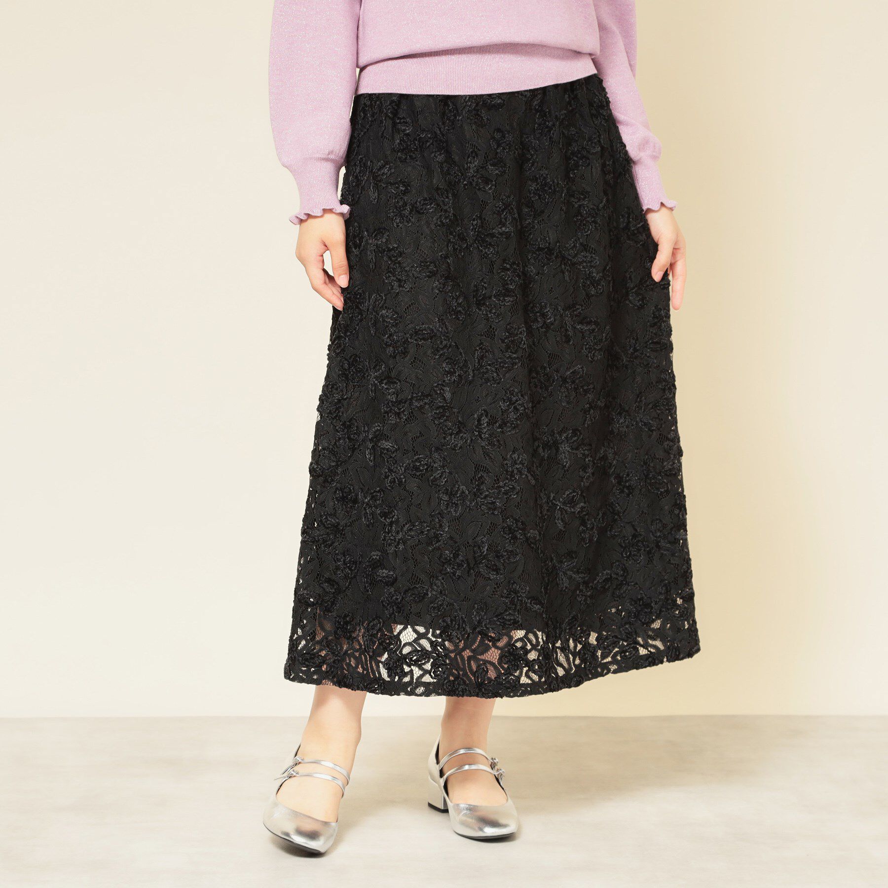 SunaUna「【モールレース／セットアップ可】ふんわりタックスカート」|スカート|