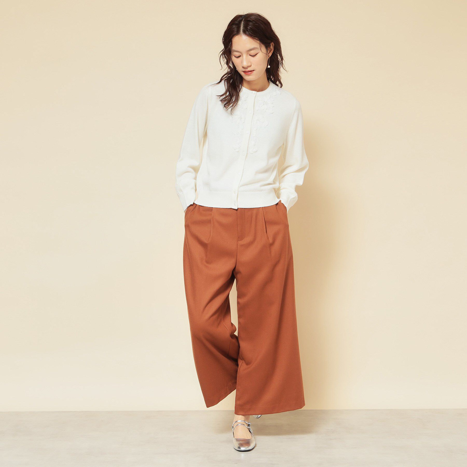 SunaUna「【刺繍】クラフトカーディガン」|カーディガン|