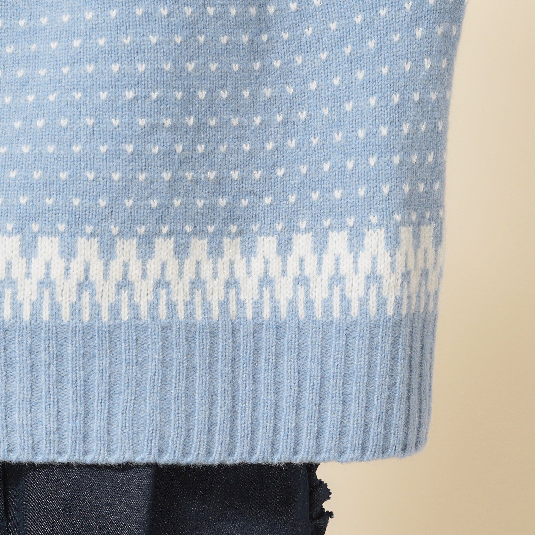 SunaUna「【ラメ混】ノルディック風ジャカード柄ニット」|ニット・セーター|