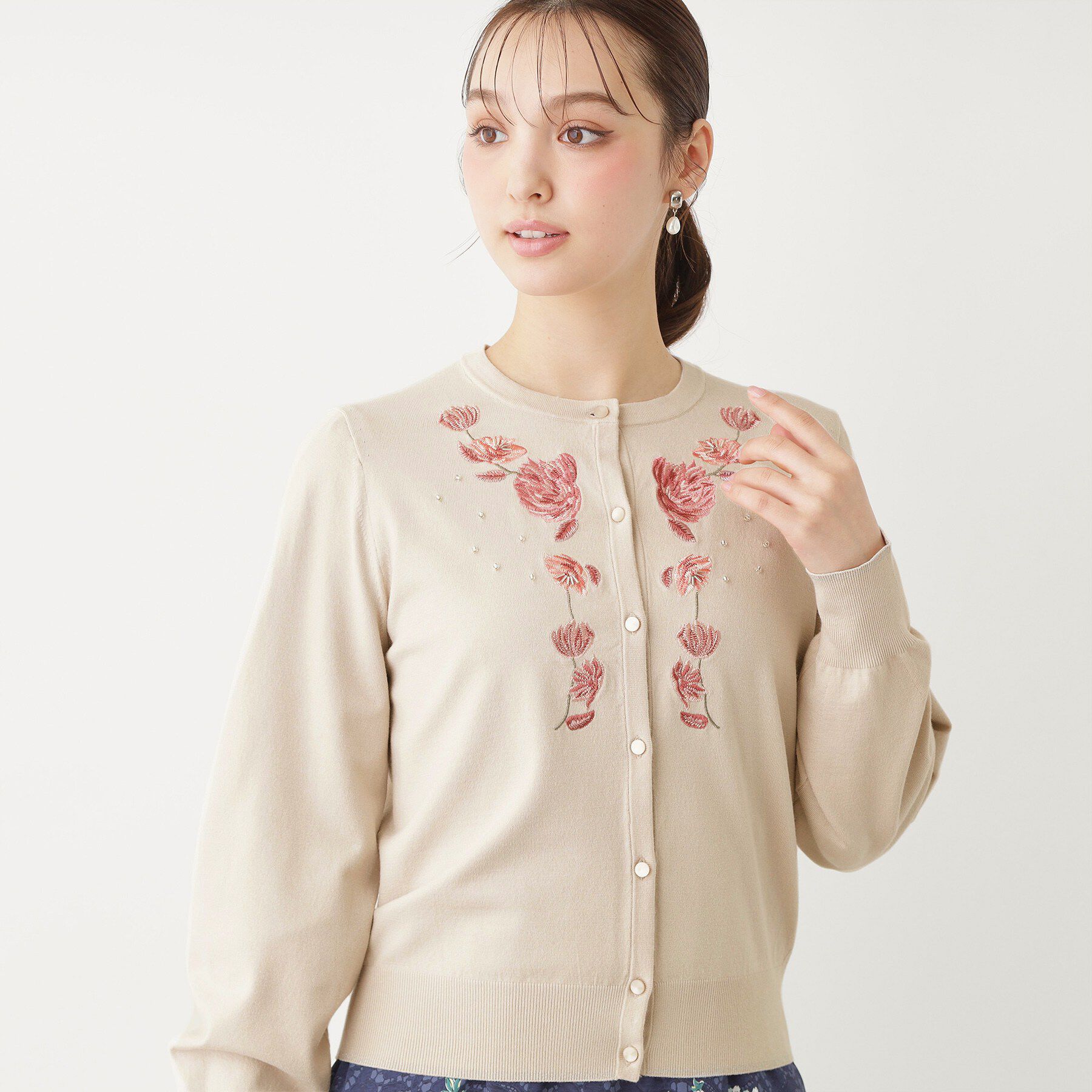 SunaUna「【SS～Lサイズ展開／フラワー刺繍】クラフトカーディガン」|カーディガン|