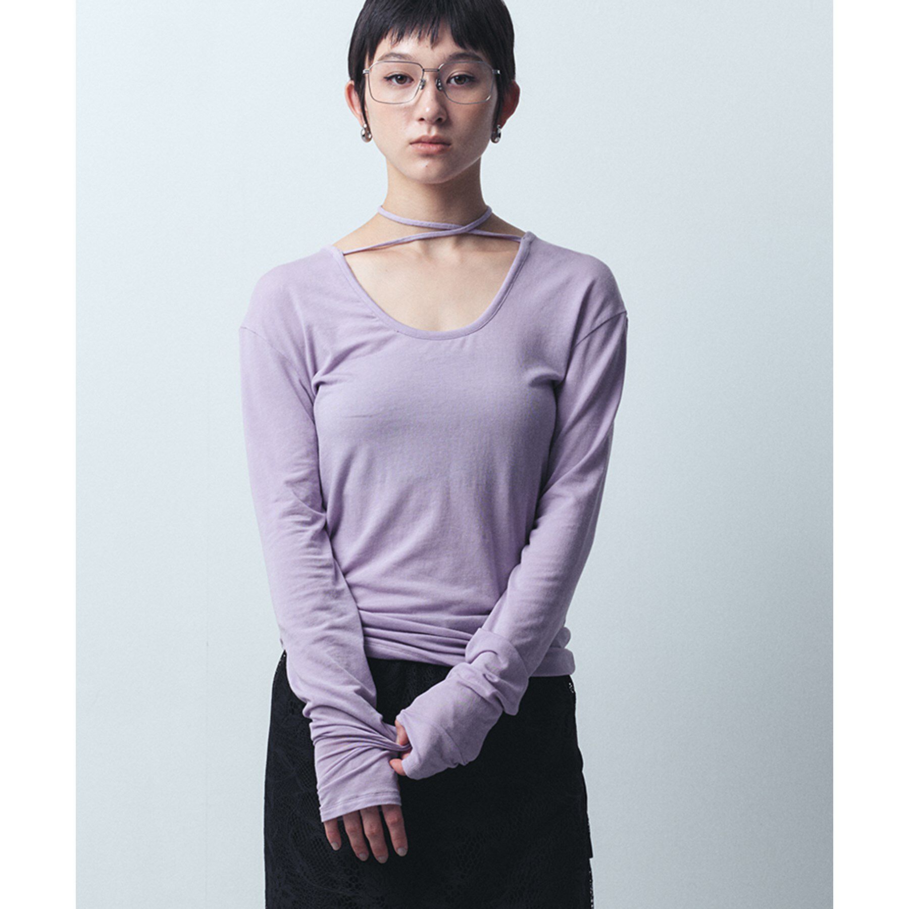 CODE A「front ribbon jersey tops」|Tシャツ・カットソー|