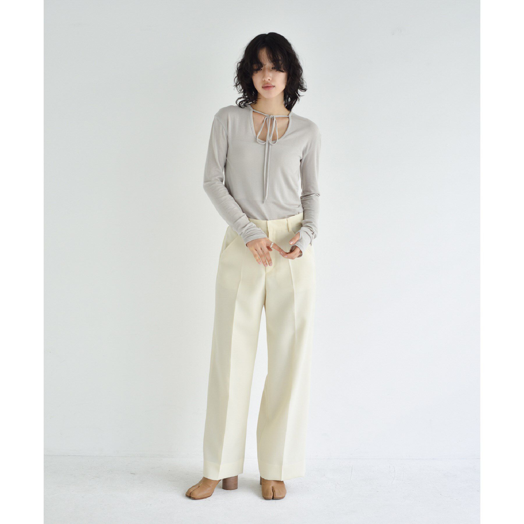 CODE A「front ribbon jersey tops」|Tシャツ・カットソー|