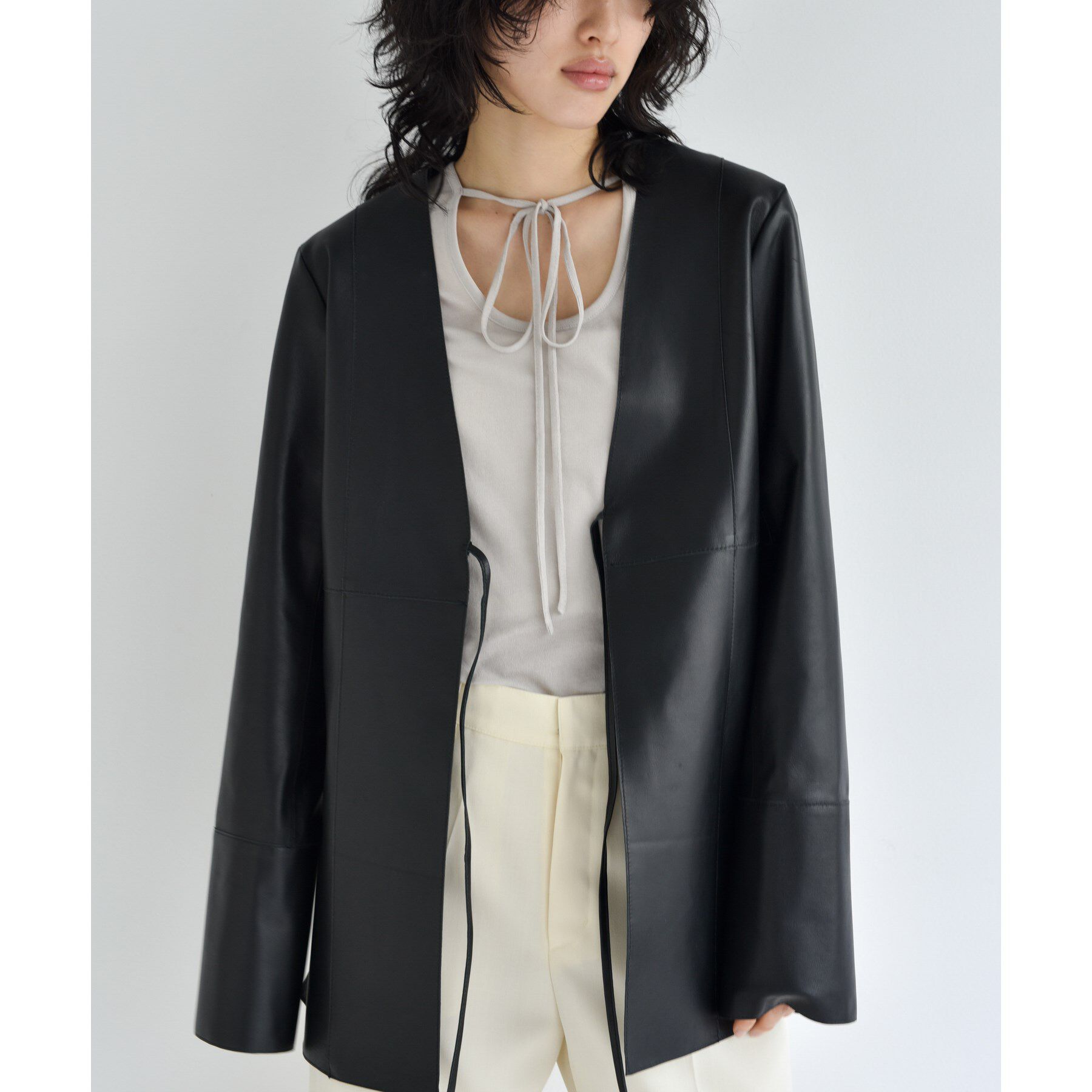 CODE A「front ribbon jersey tops」|Tシャツ・カットソー|