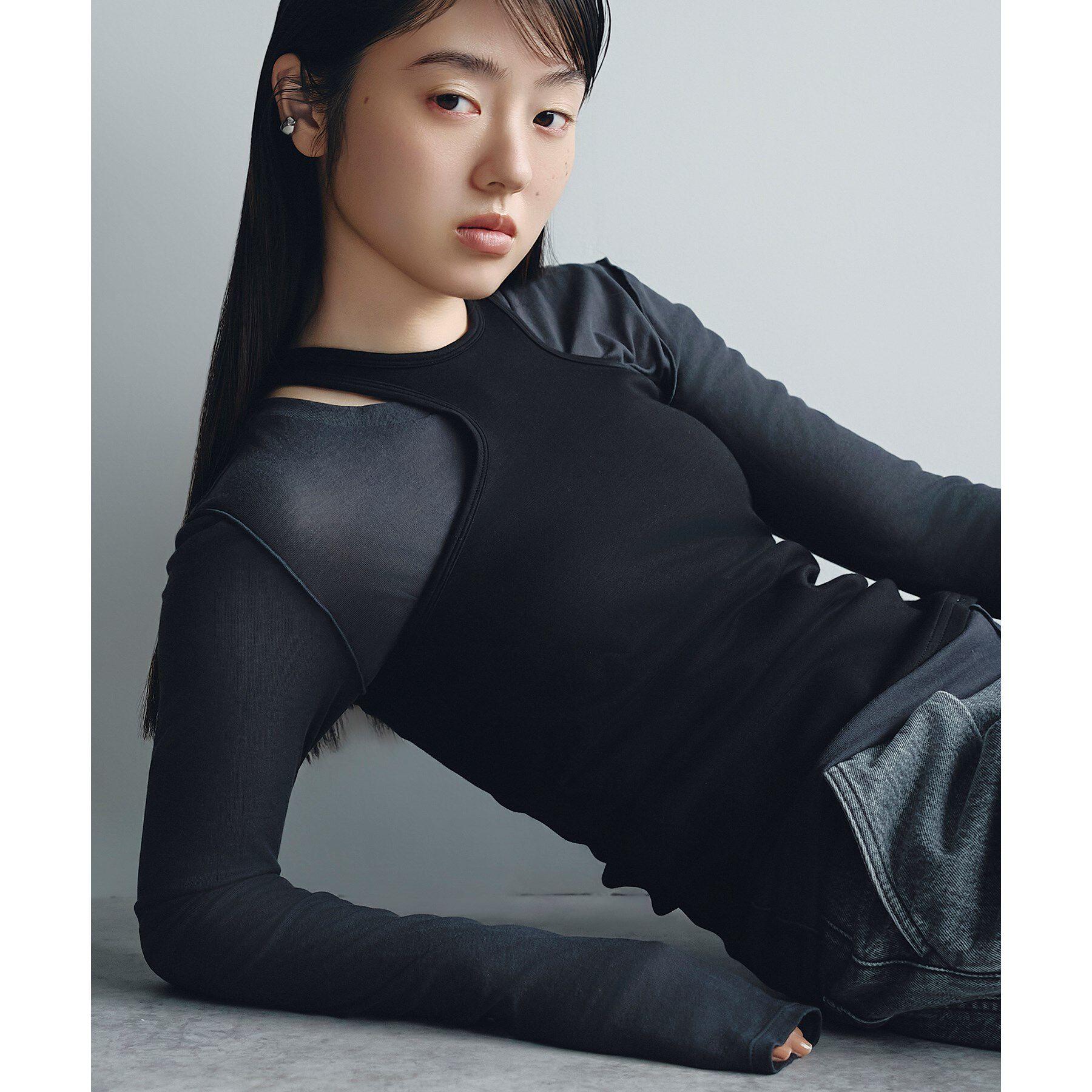 CODE A「design cut tank」|キャミソール|ブラック(019)