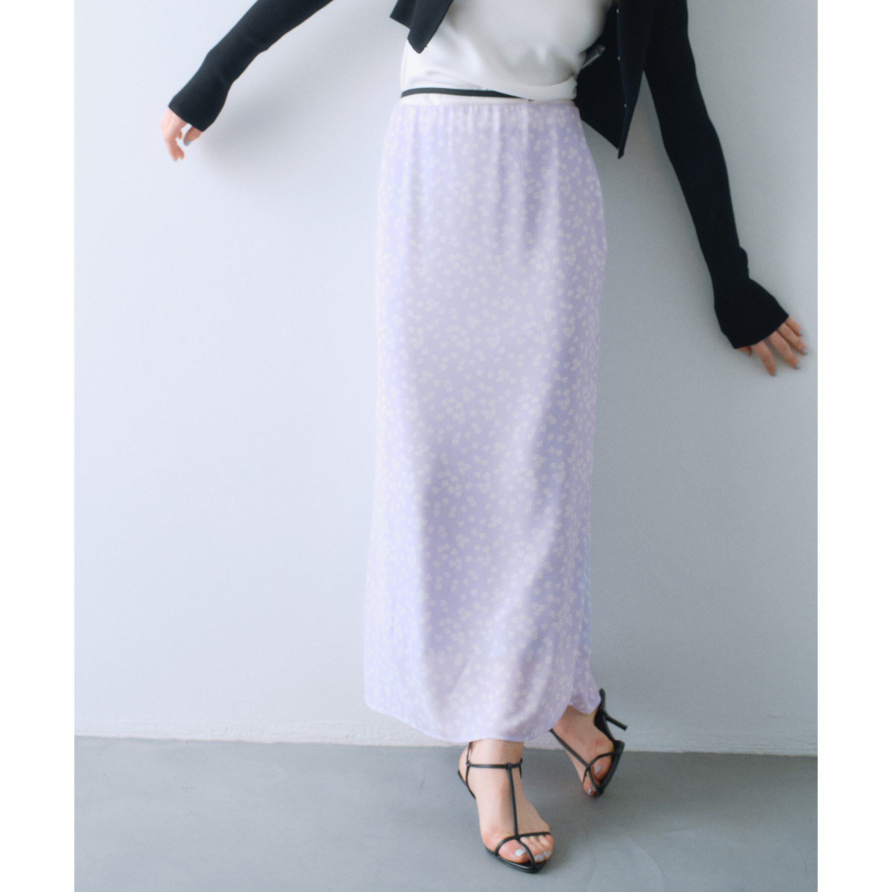 CODE A「petit flower skirt」|スカート|ラベンダー(180)