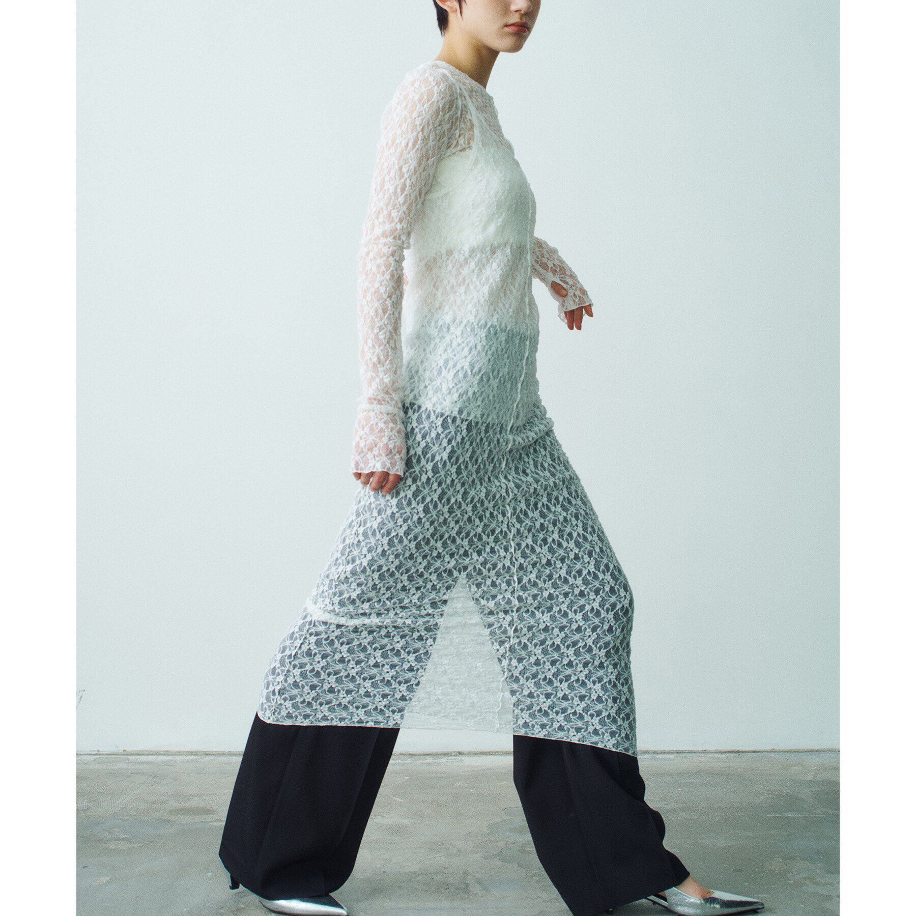 CODE A「stretch lace cami dress」|ワンピース|