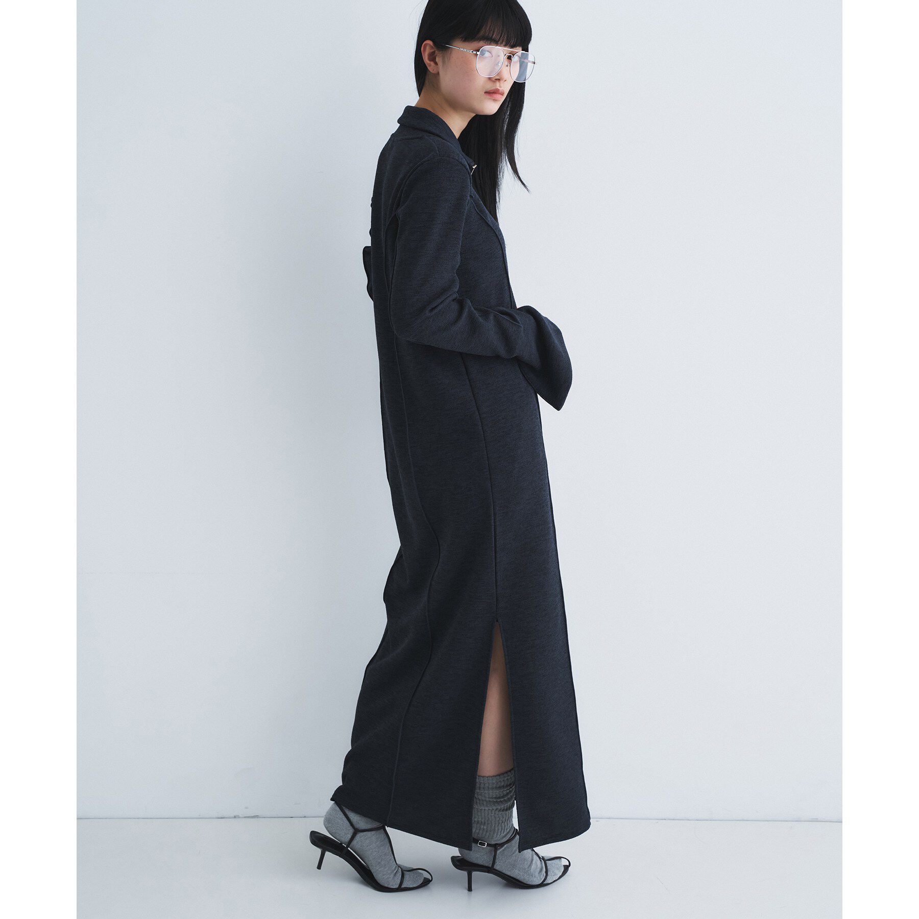 CODE A「high neck jersey dress」|ワンピース|