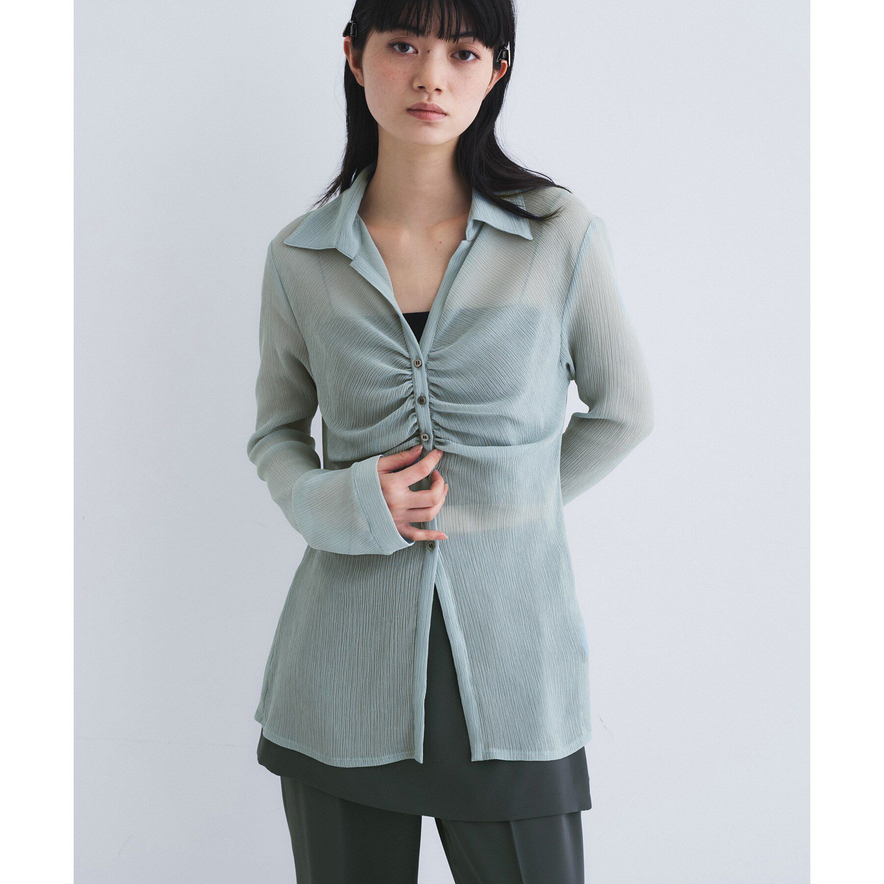 CODE A「thin gather shirts」|シャツ・ブラウス|