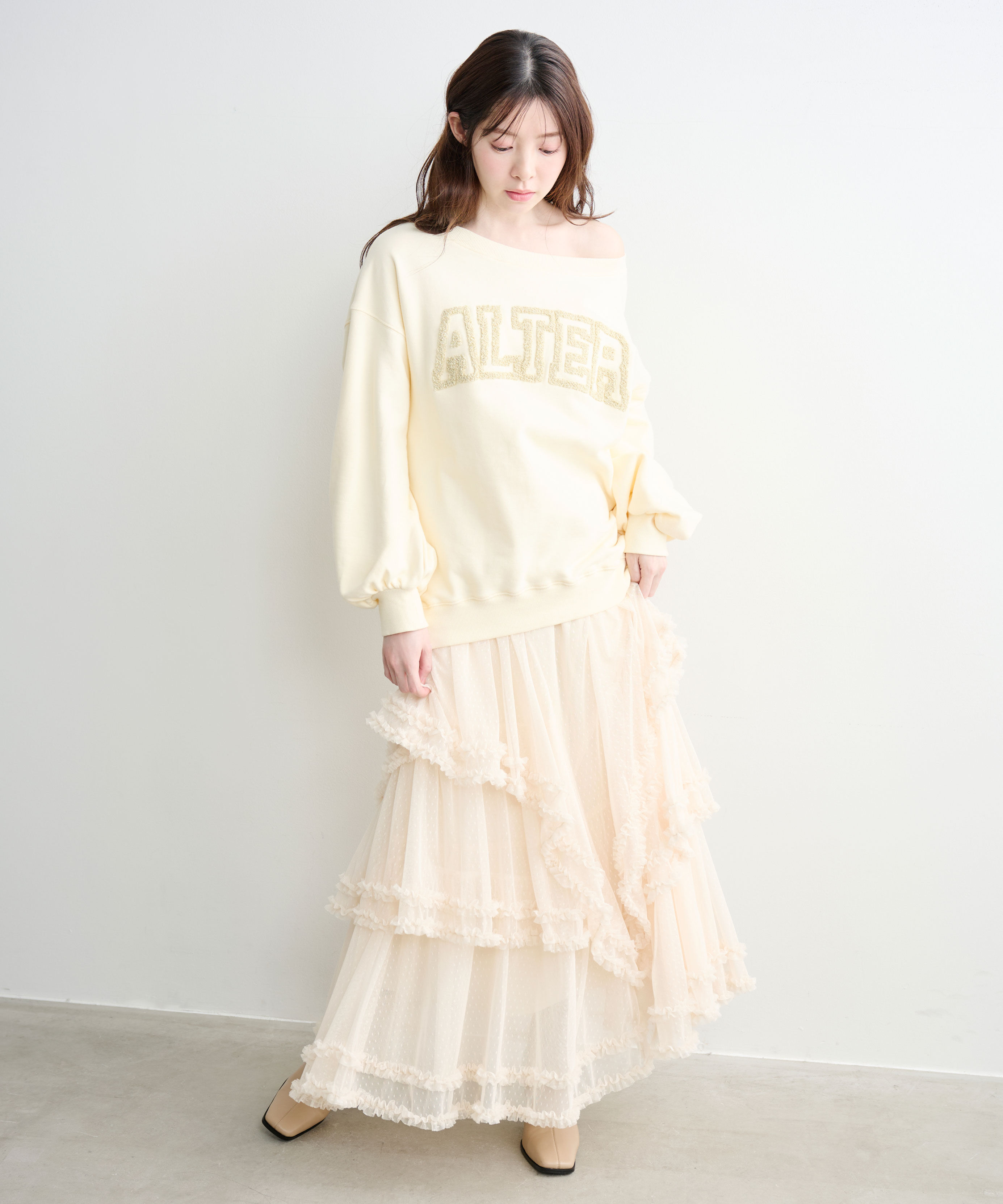 COCO DEAL「ドットチュールティアードフレアスカート」|スカート|