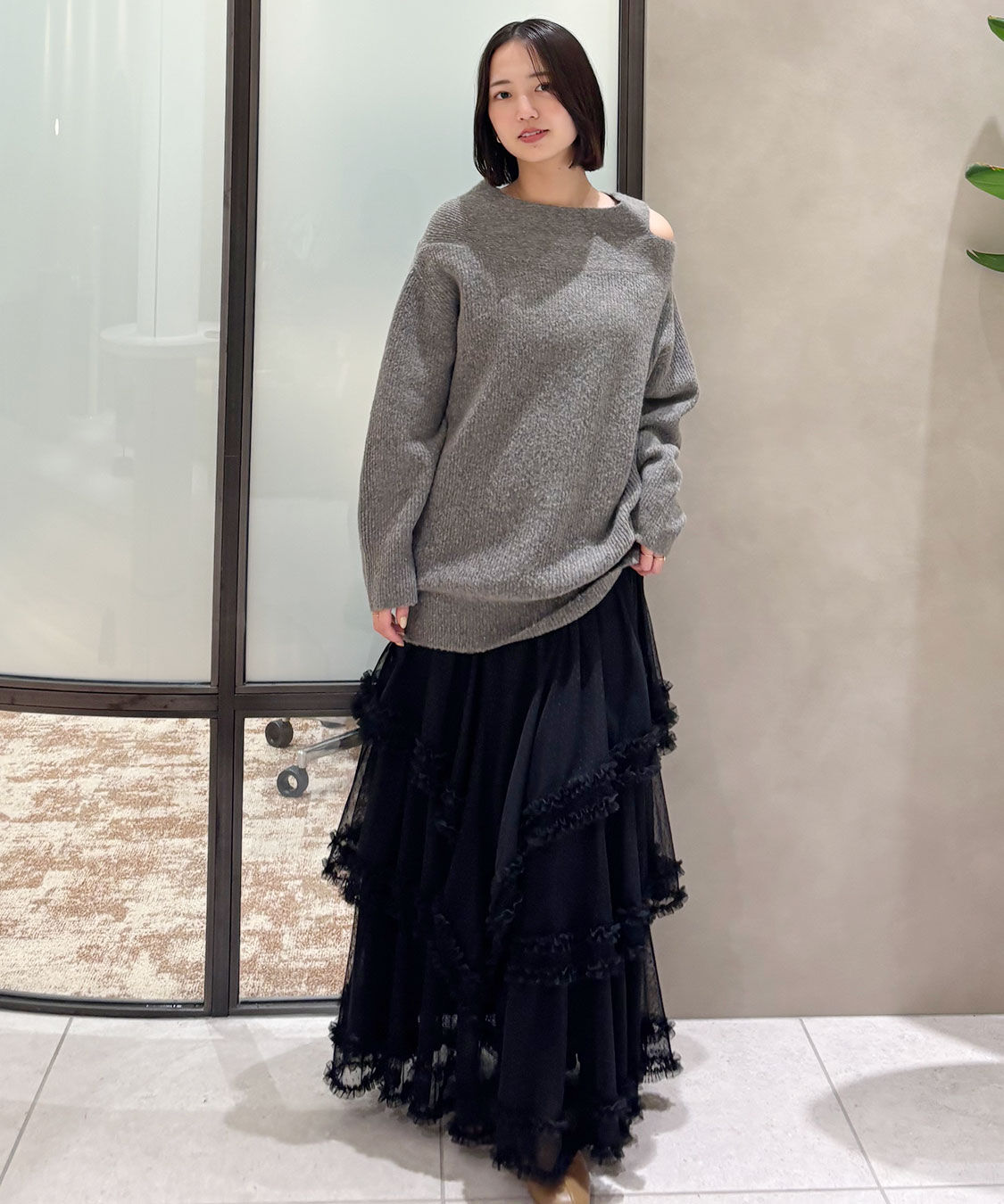 COCO DEAL「ドットチュールティアードフレアスカート」|スカート|