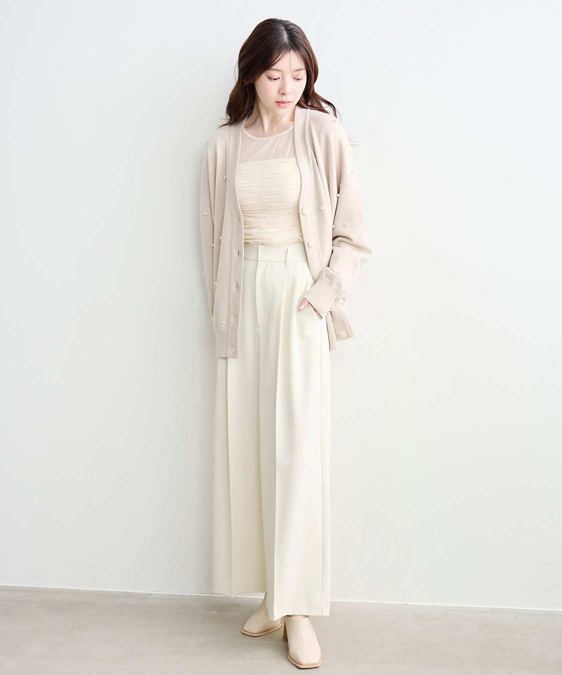 COCO DEAL「ギャザーチュールレイヤードトップス」|シャツ・ブラウス|