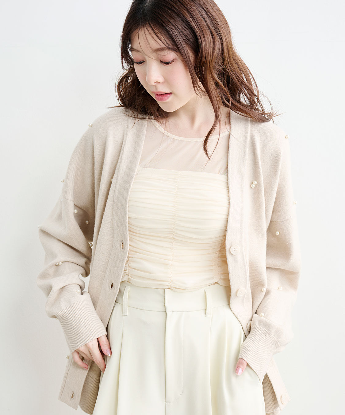 COCO DEAL「ギャザーチュールレイヤードトップス」|シャツ・ブラウス|