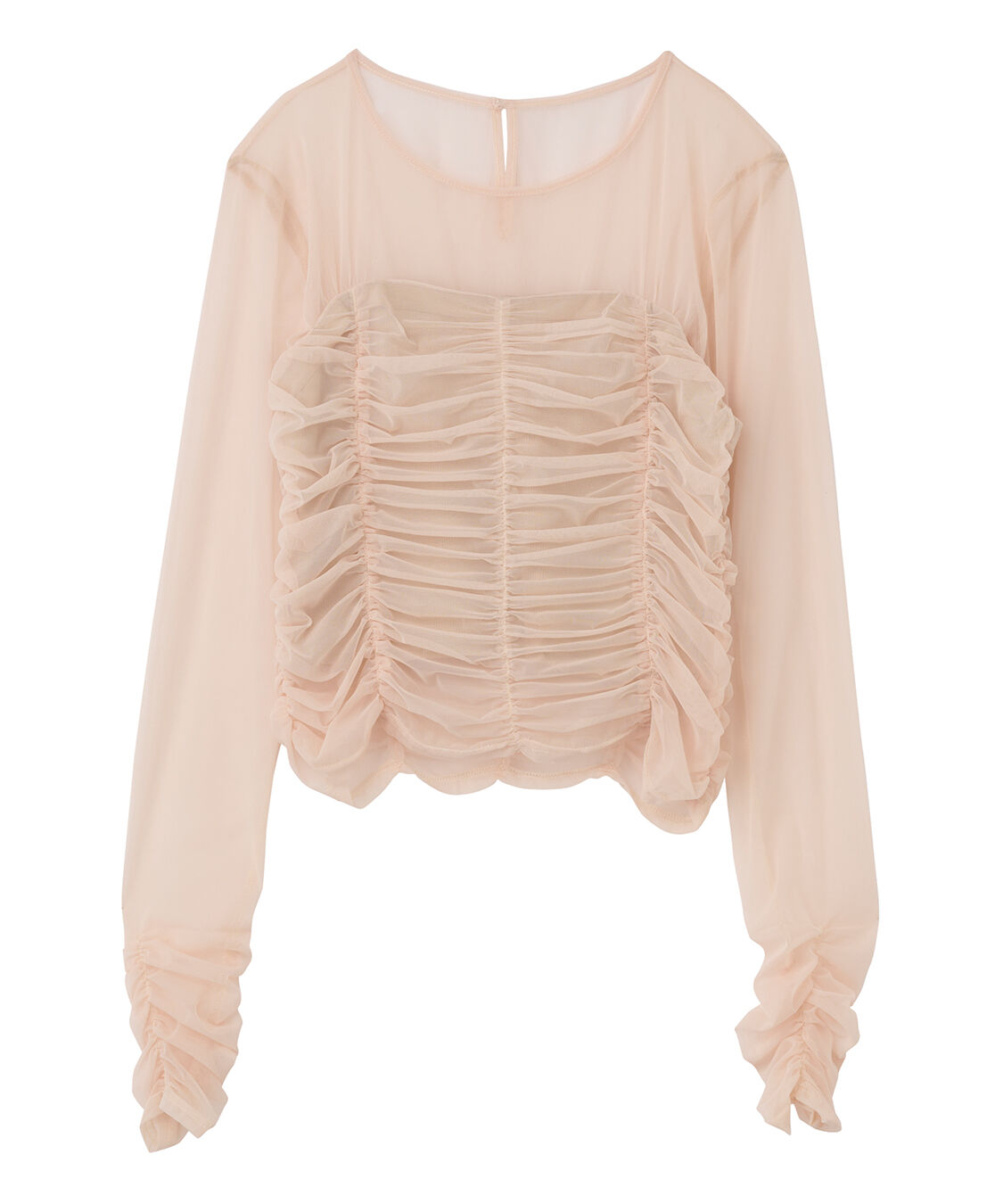 COCO DEAL「ギャザーチュールレイヤードトップス」|シャツ・ブラウス|ピンクベージュ