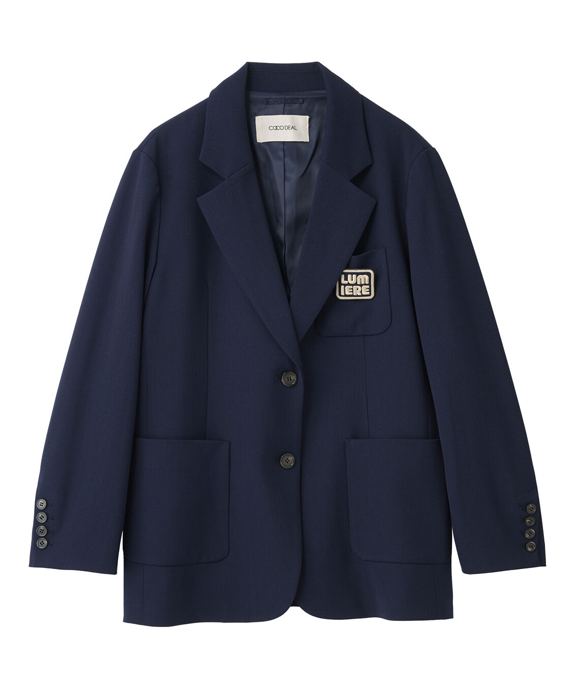 COCO DEAL「ワッペン付きテーラードジャケット」|テーラードジャケット|ネイビー