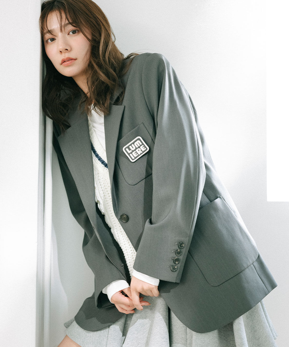 COCO DEAL「ワッペン付きテーラードジャケット」|テーラードジャケット|チャコール