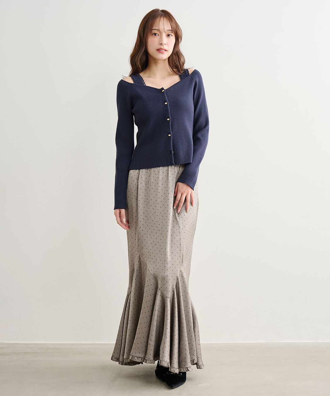 COCO DEAL「Vネックリブニットカーディガン」|ニット・セーター|