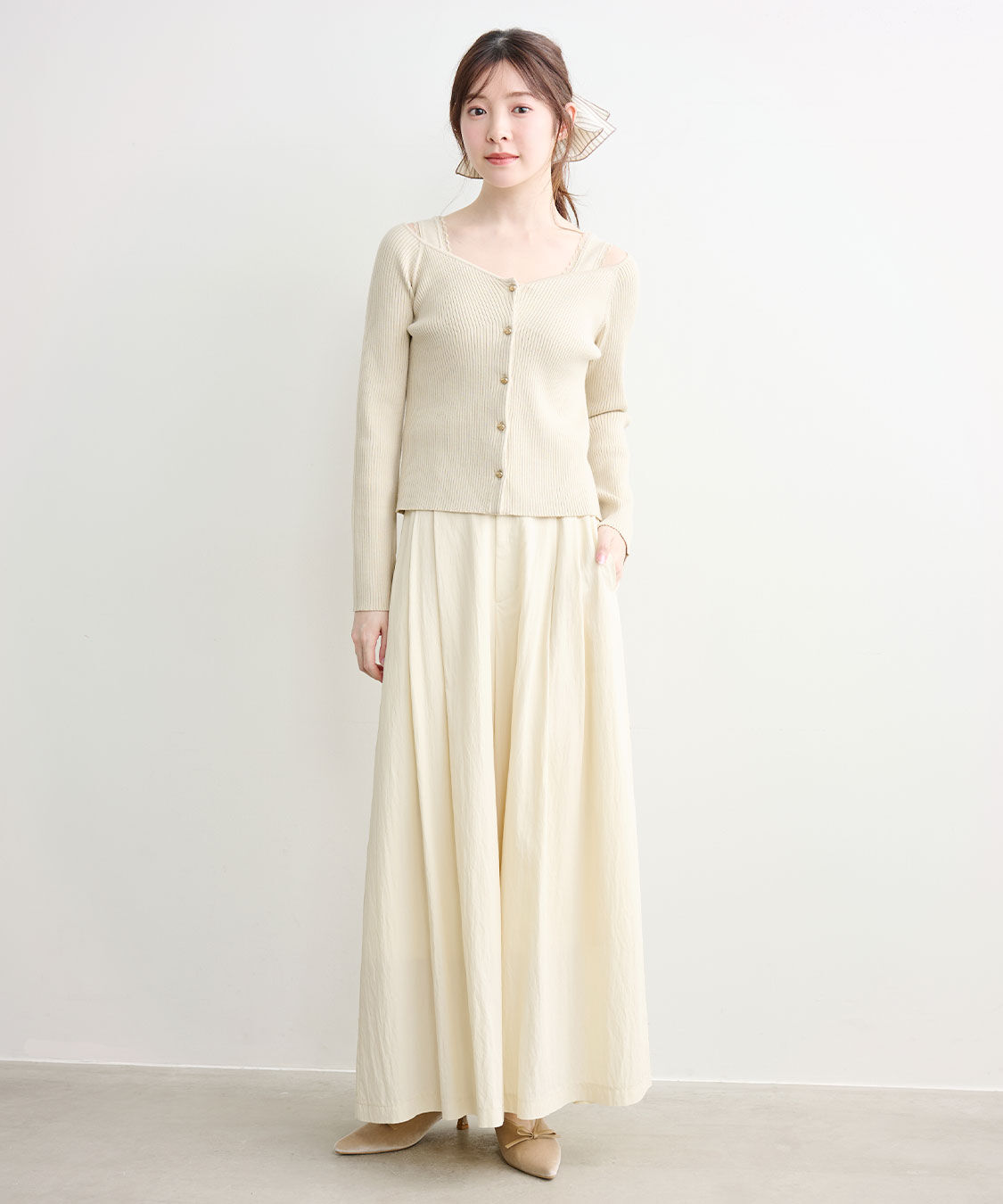 COCO DEAL「Vネックリブニットカーディガン」|ニット・セーター|