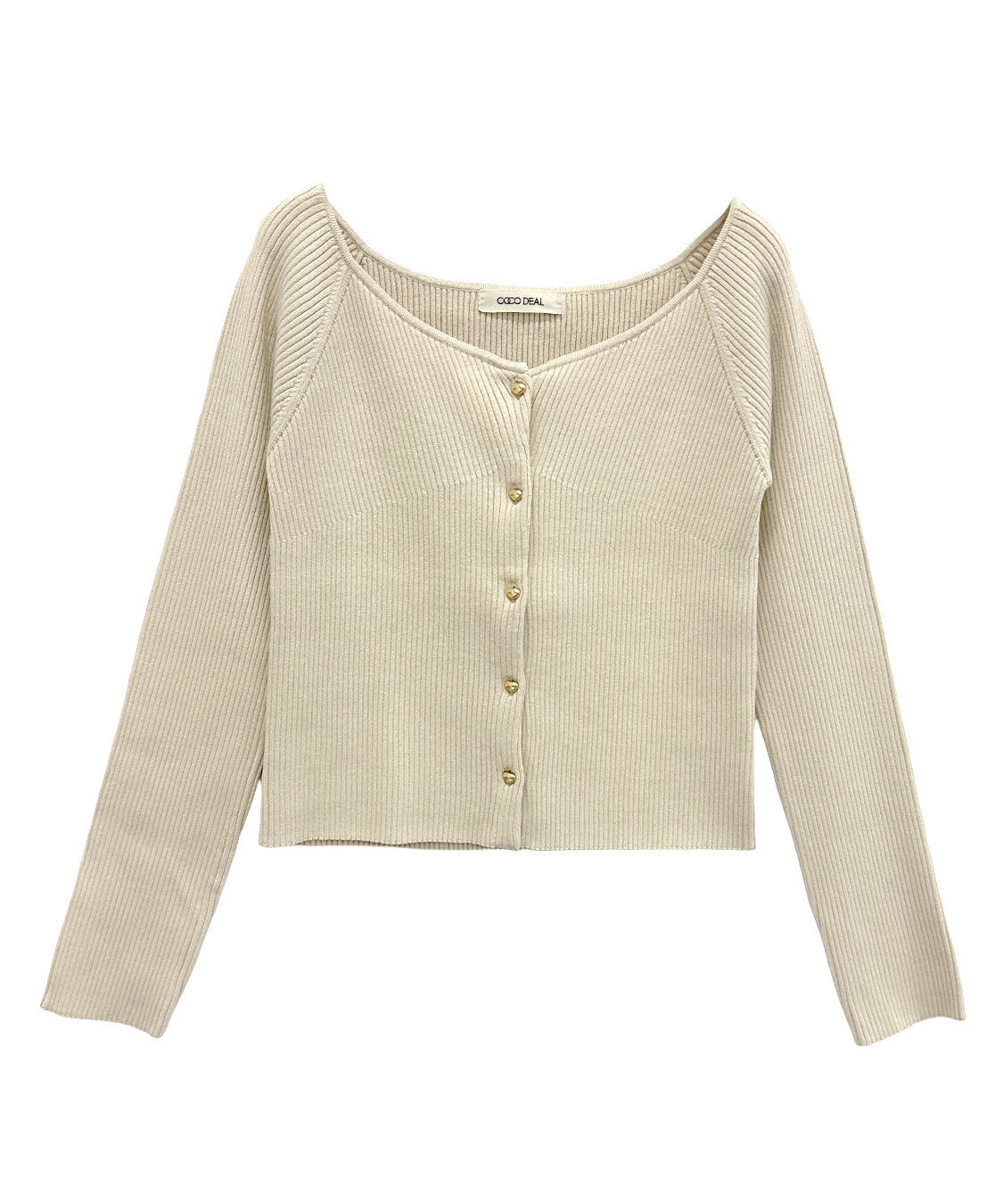 COCO DEAL「Vネックリブニットカーディガン」|ニット・セーター|