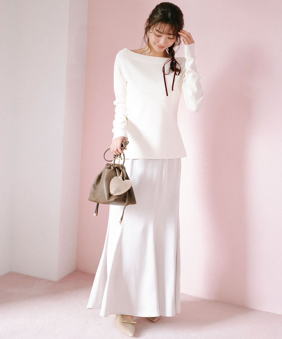 COCO DEAL「カーブ切り替えサテンマーメイドスカート」|スカート|