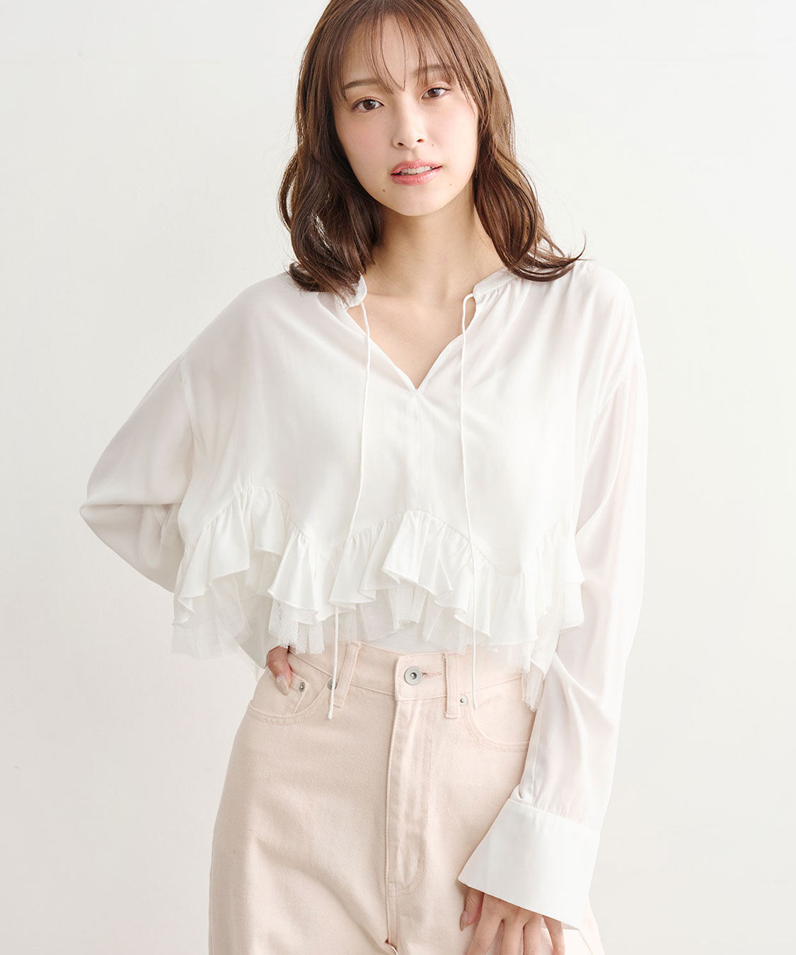 COCO DEAL「ヘムフリルブラウス」|シャツ・ブラウス|オフ