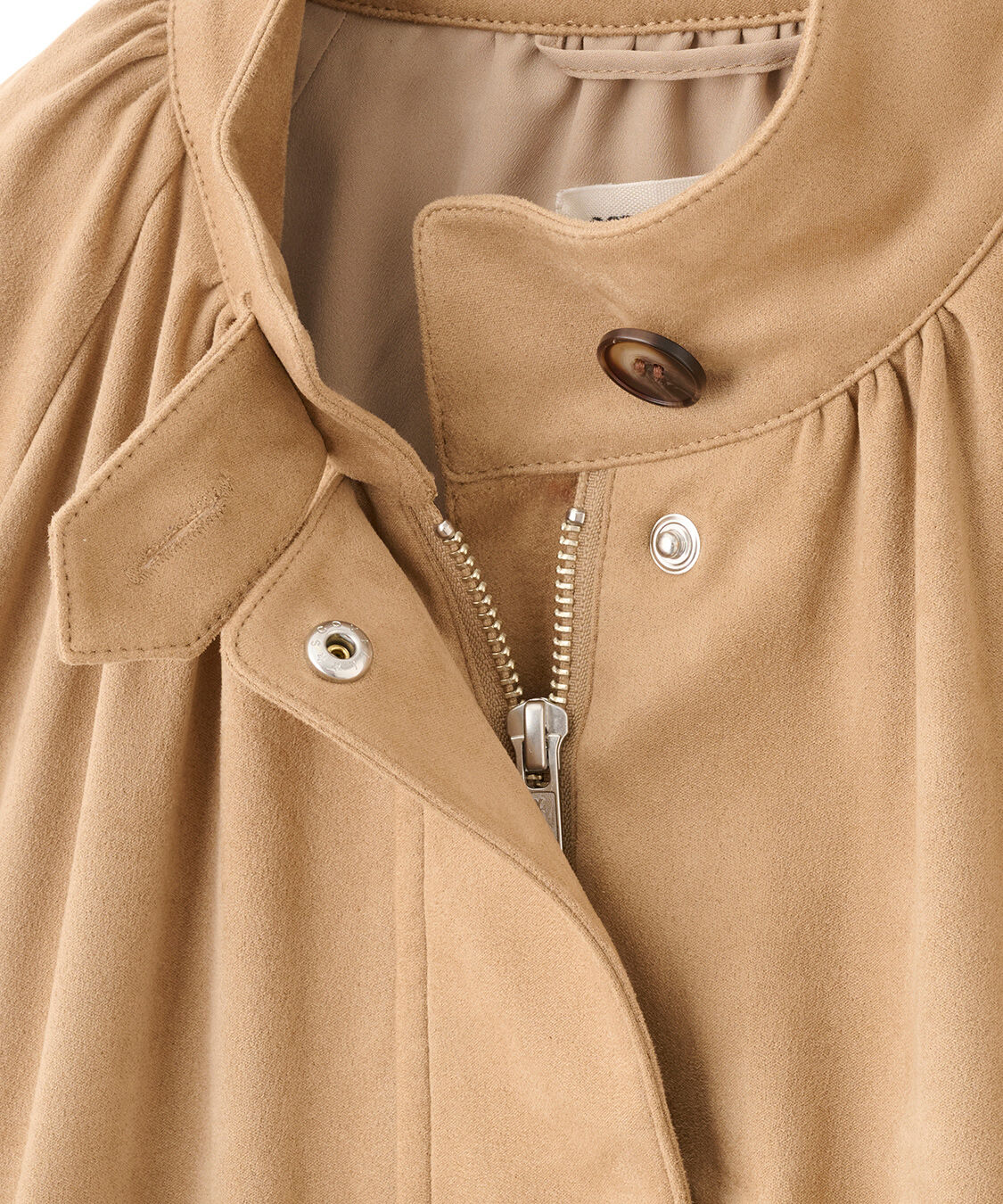 COCO DEAL「ギャザーボリュームスウェードブルゾン」|ブルゾン・スタジャン|