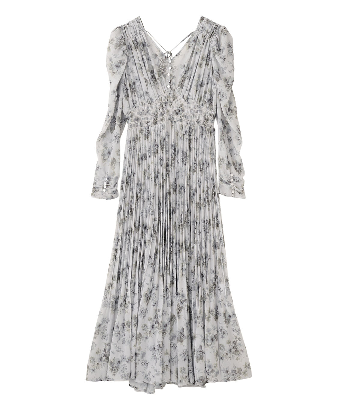 COCO DEAL「フラワープリントプリーツワンピース」|ワンピース|ライトブルー