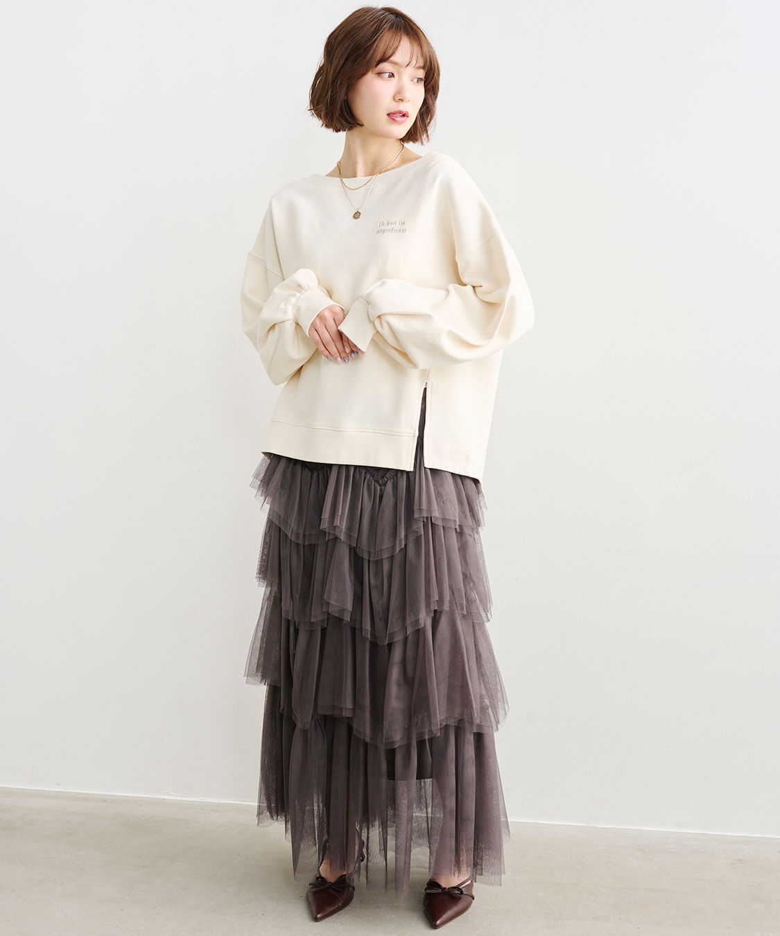 COCO DEAL「ジグザグティアードチュールスカート」|スカート|