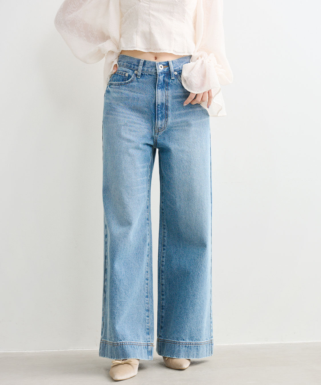 COCO DEAL「フレアワイドデニムパンツ」|デニム|