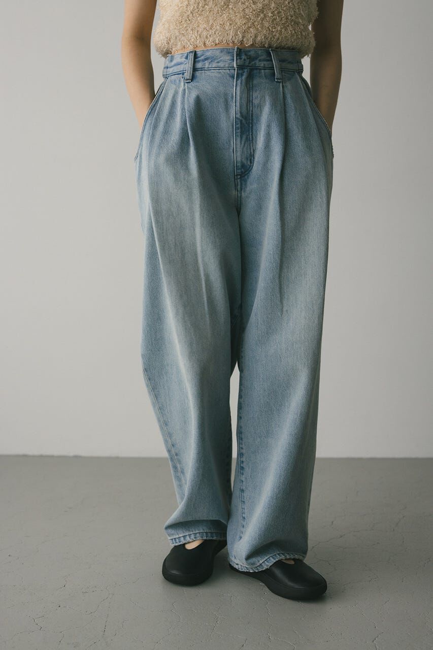 STYLEMIXER「タックワイドルーズデニム」|デニム|