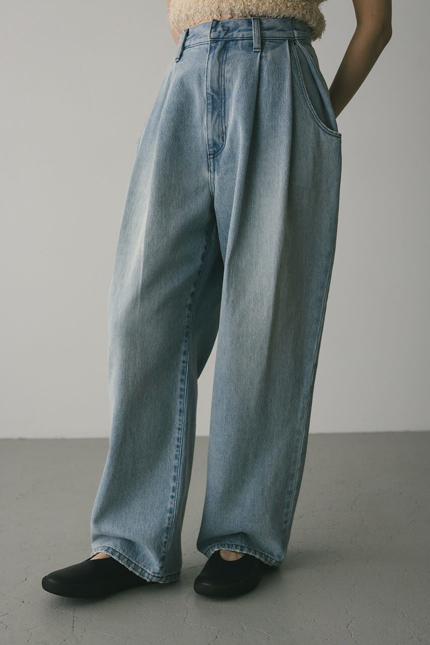 STYLEMIXER「タックワイドルーズデニム」|デニム|