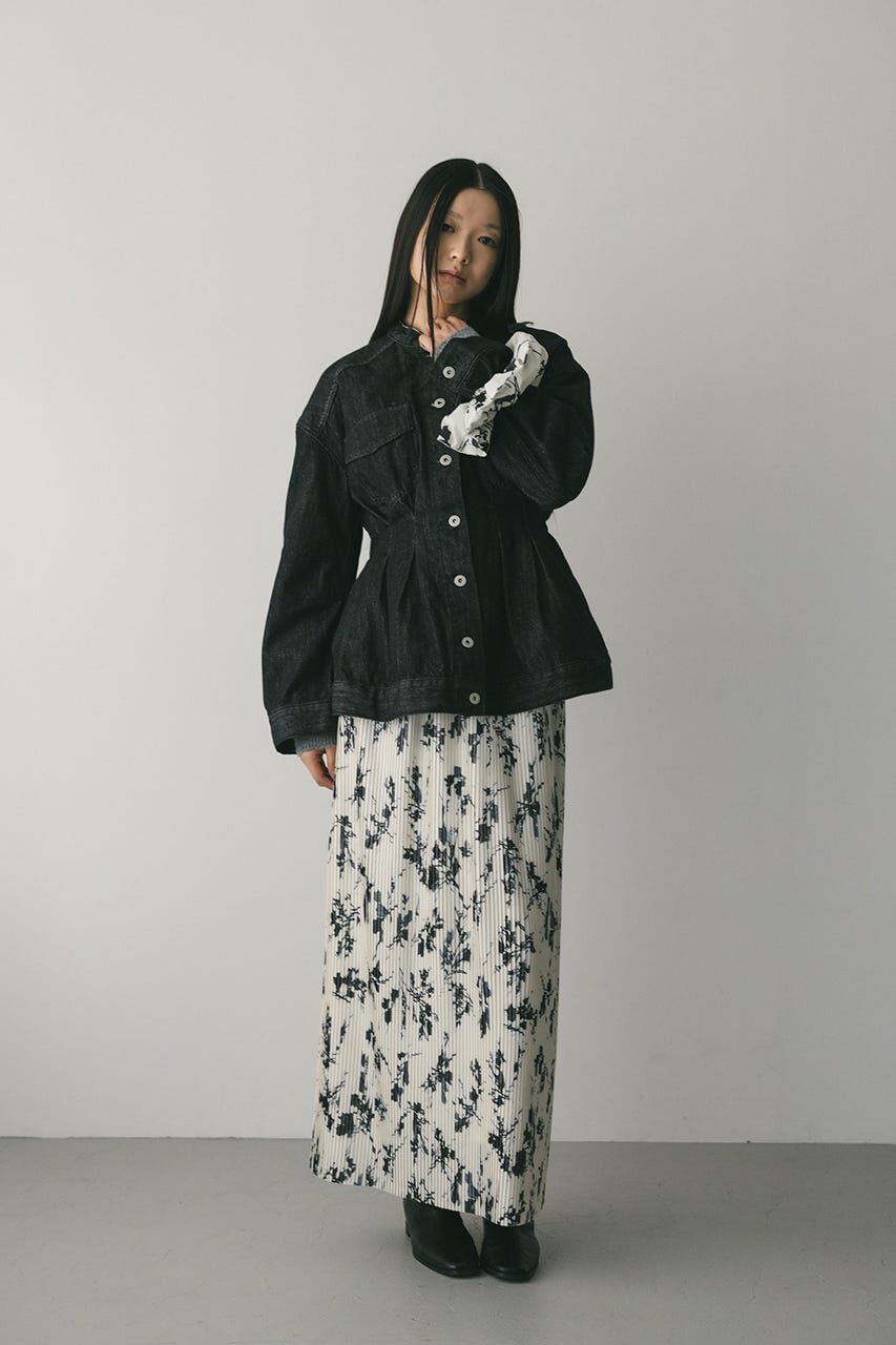 STYLEMIXER「フラワープリントプリーツスカート」|スカート|WHT