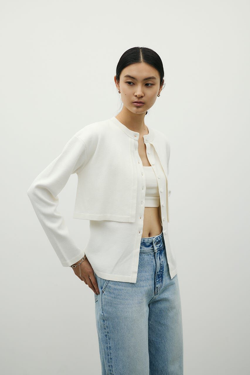 STYLEMIXER「レイヤードニットカーデ」|カーディガン|