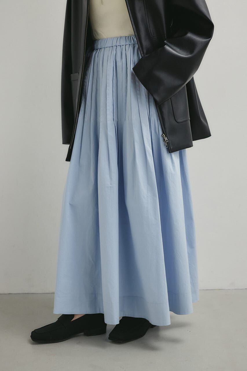 STYLEMIXER「タックプリーツフレアスカート」|スカート|SAX