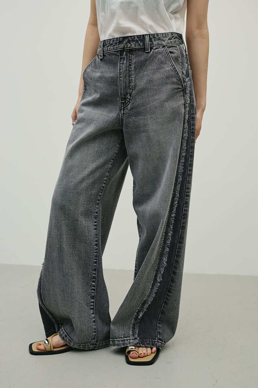 STYLEMIXER「サイドフリンジワイドデニム」|デニム|