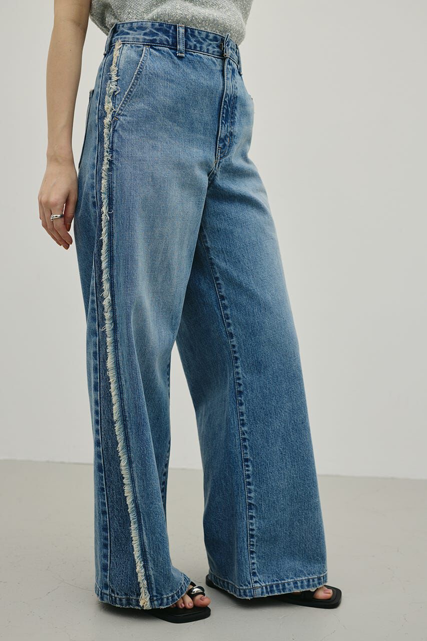 STYLEMIXER「サイドフリンジワイドデニム」|デニム|